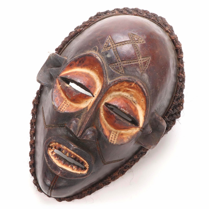 Chokwe Hand-Carved Wood Ancestral Spirit Mask