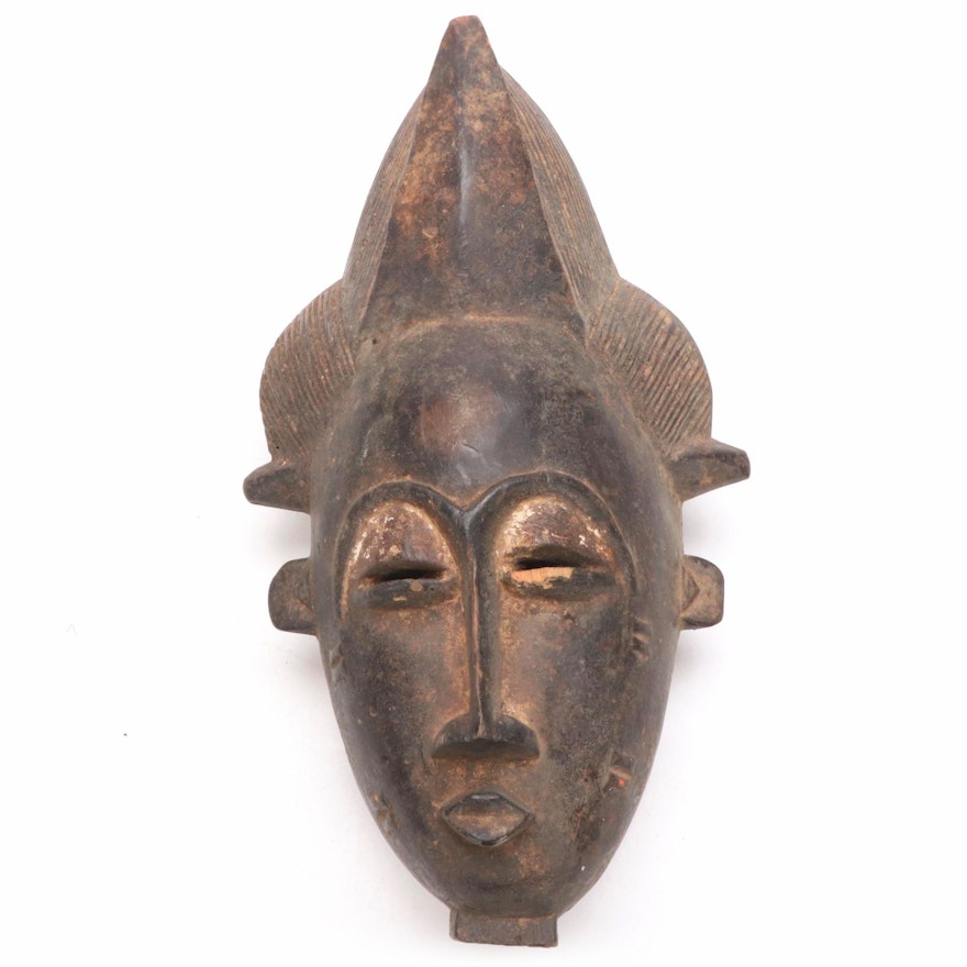 Baule Style Hand-Carved Wood Mask, Côte d'Ivoire