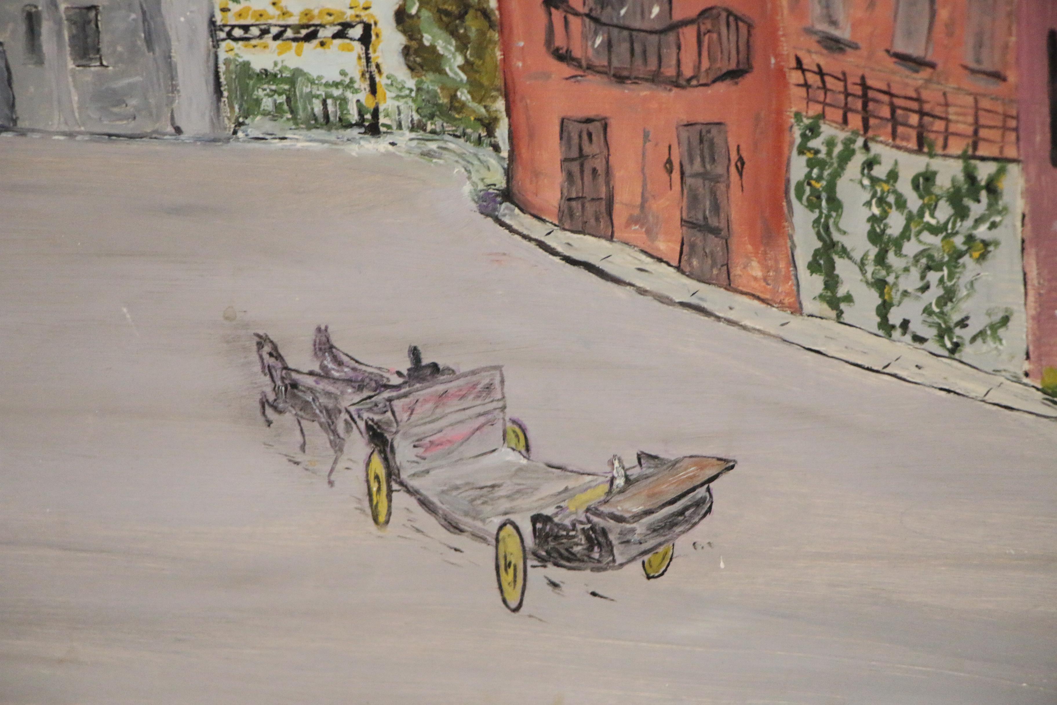 Edith Hay Wyckoff Oil Painting of Street Scene, 1956