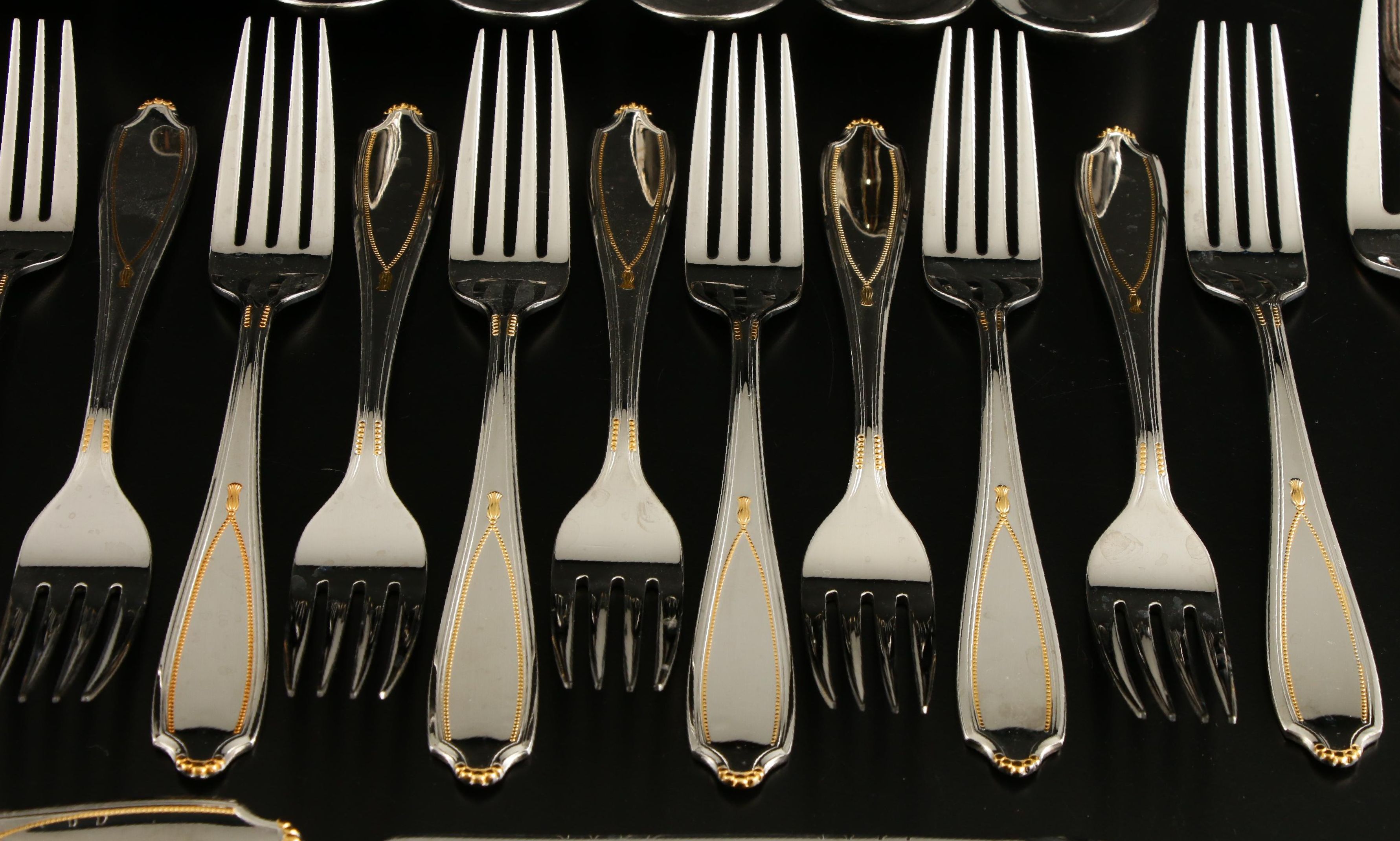 Yamazaki Stainless Steel "Victoria Gold" Flatware