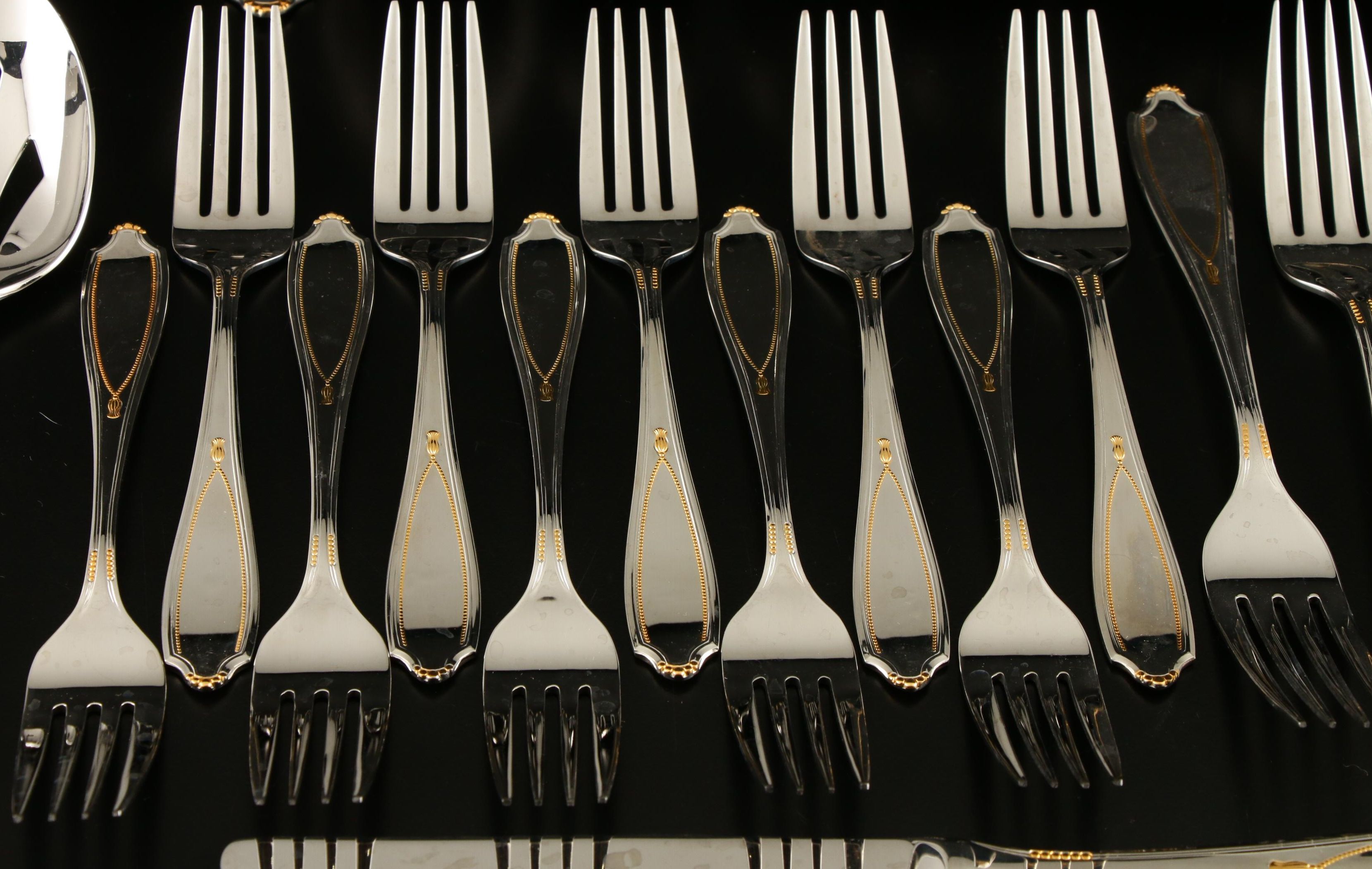 Yamazaki Stainless Steel "Victoria Gold" Flatware