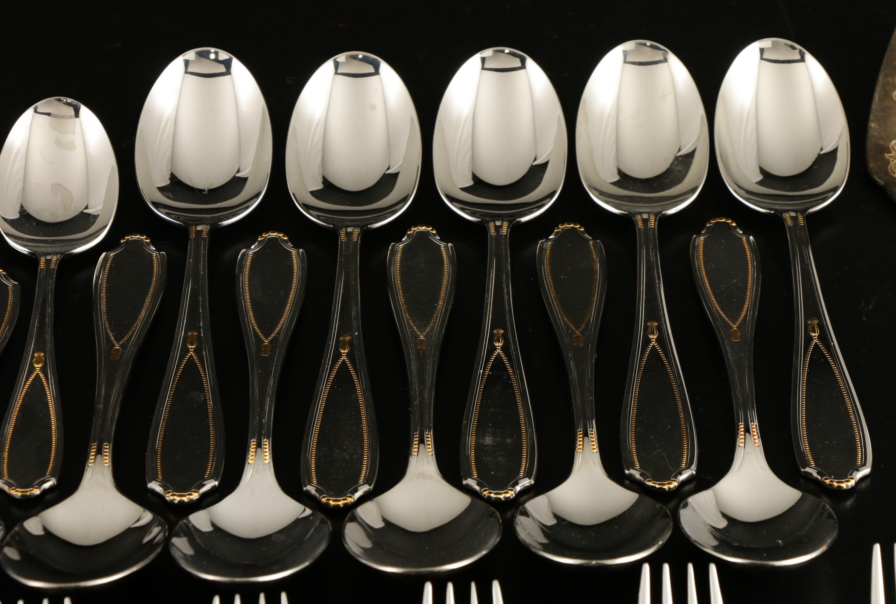 Yamazaki Stainless Steel "Victoria Gold" Flatware