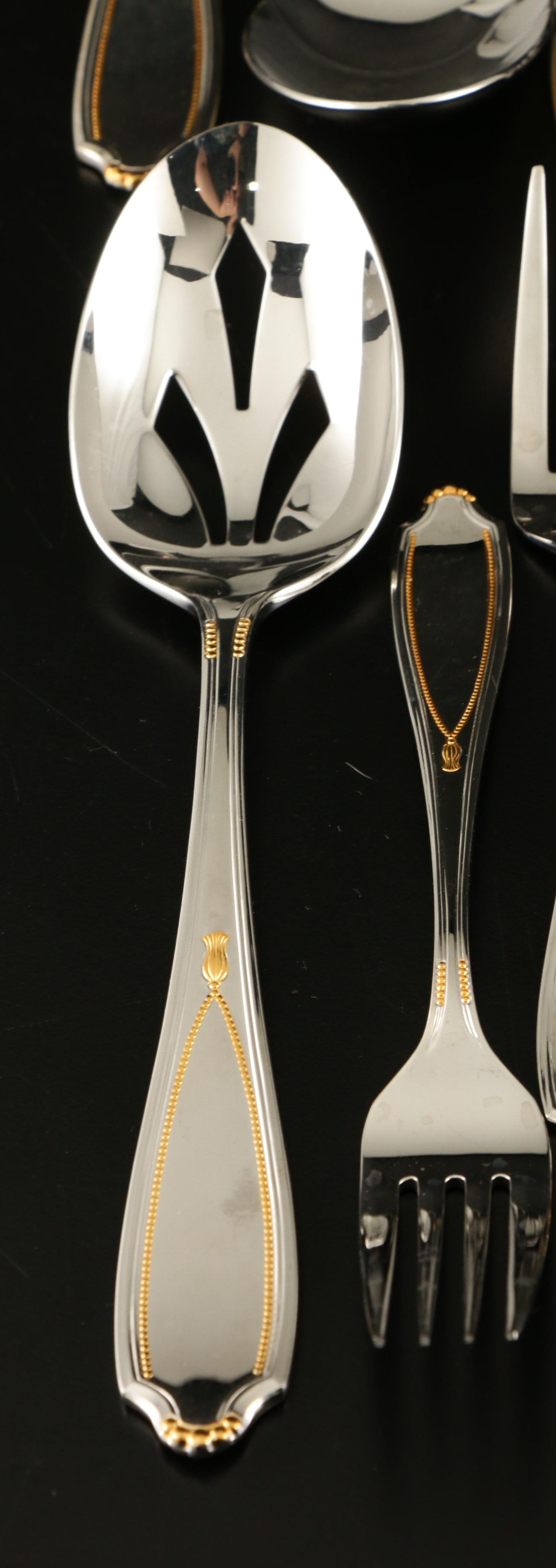 Yamazaki Stainless Steel "Victoria Gold" Flatware
