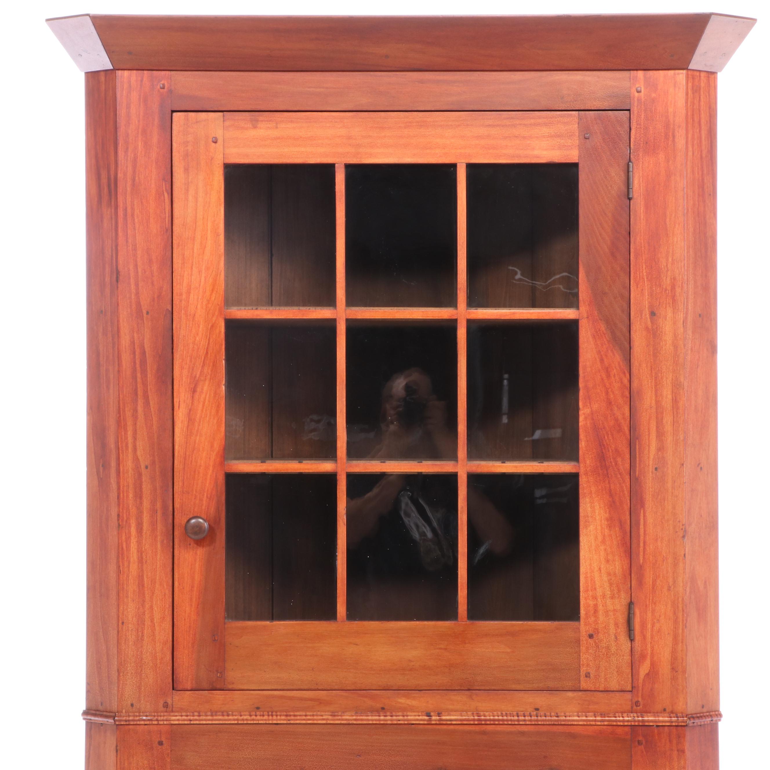 David T. Smith Colonial Style Cherry Finish Corner Cabinet