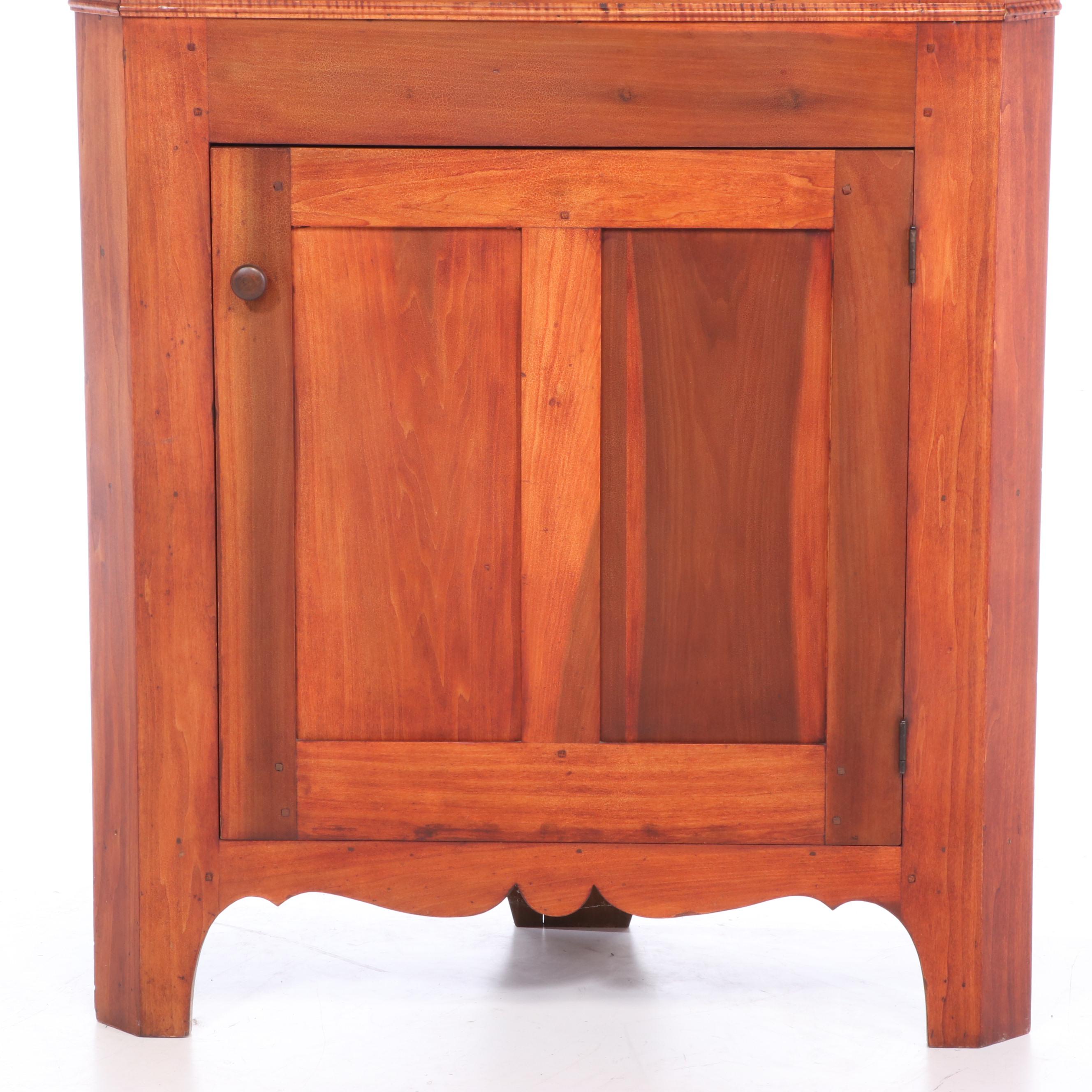 David T. Smith Colonial Style Cherry Finish Corner Cabinet
