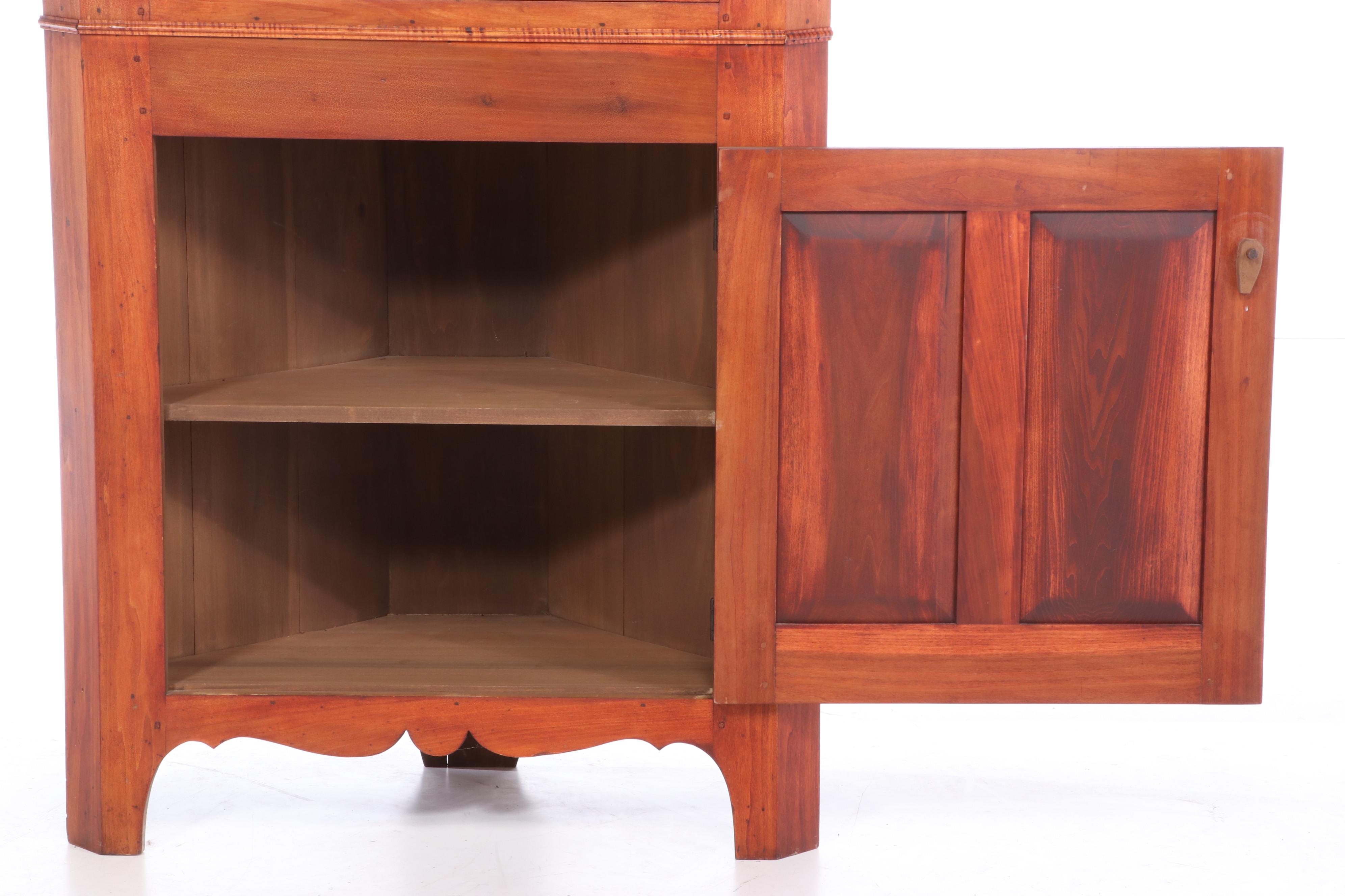 David T. Smith Colonial Style Cherry Finish Corner Cabinet