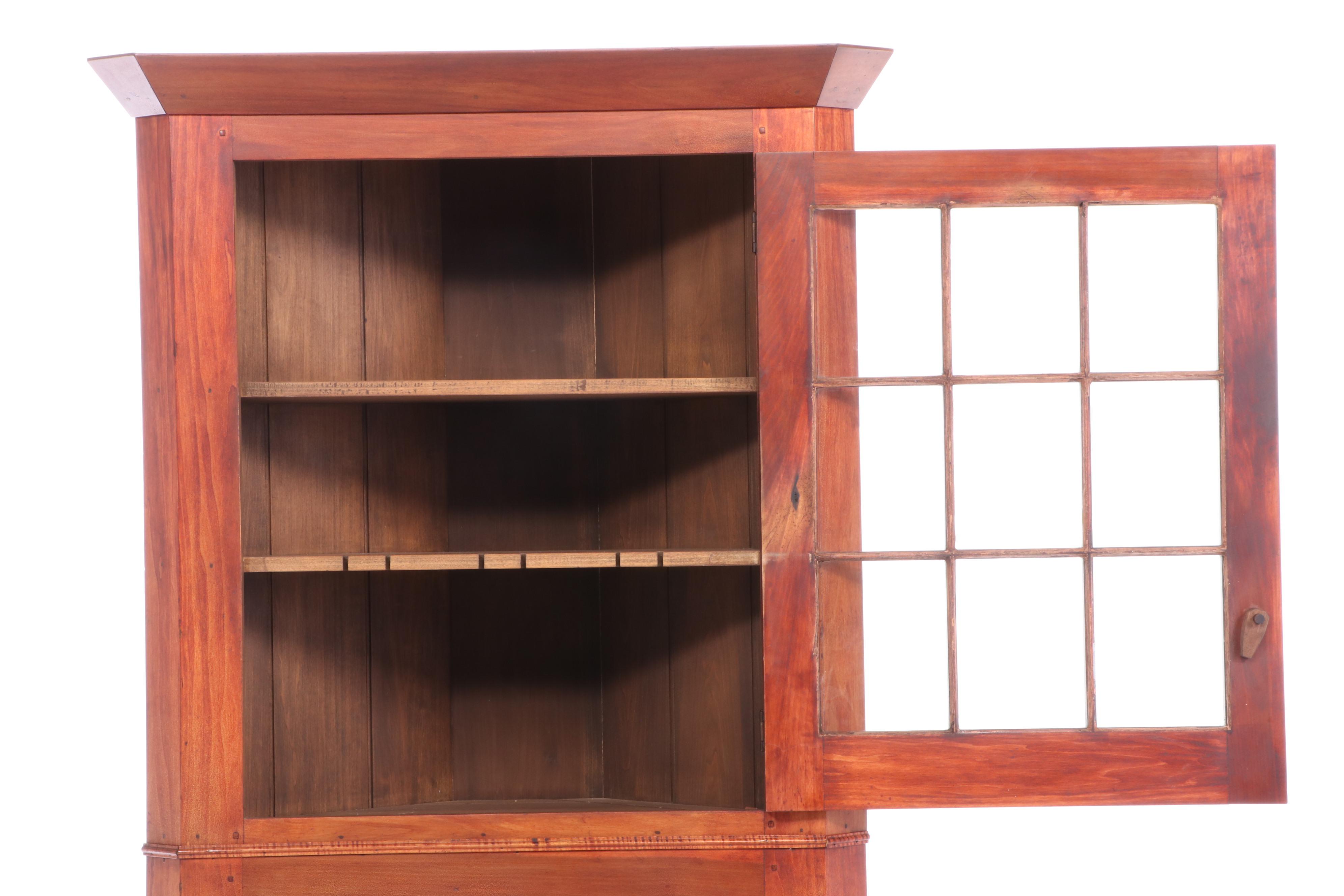 David T. Smith Colonial Style Cherry Finish Corner Cabinet