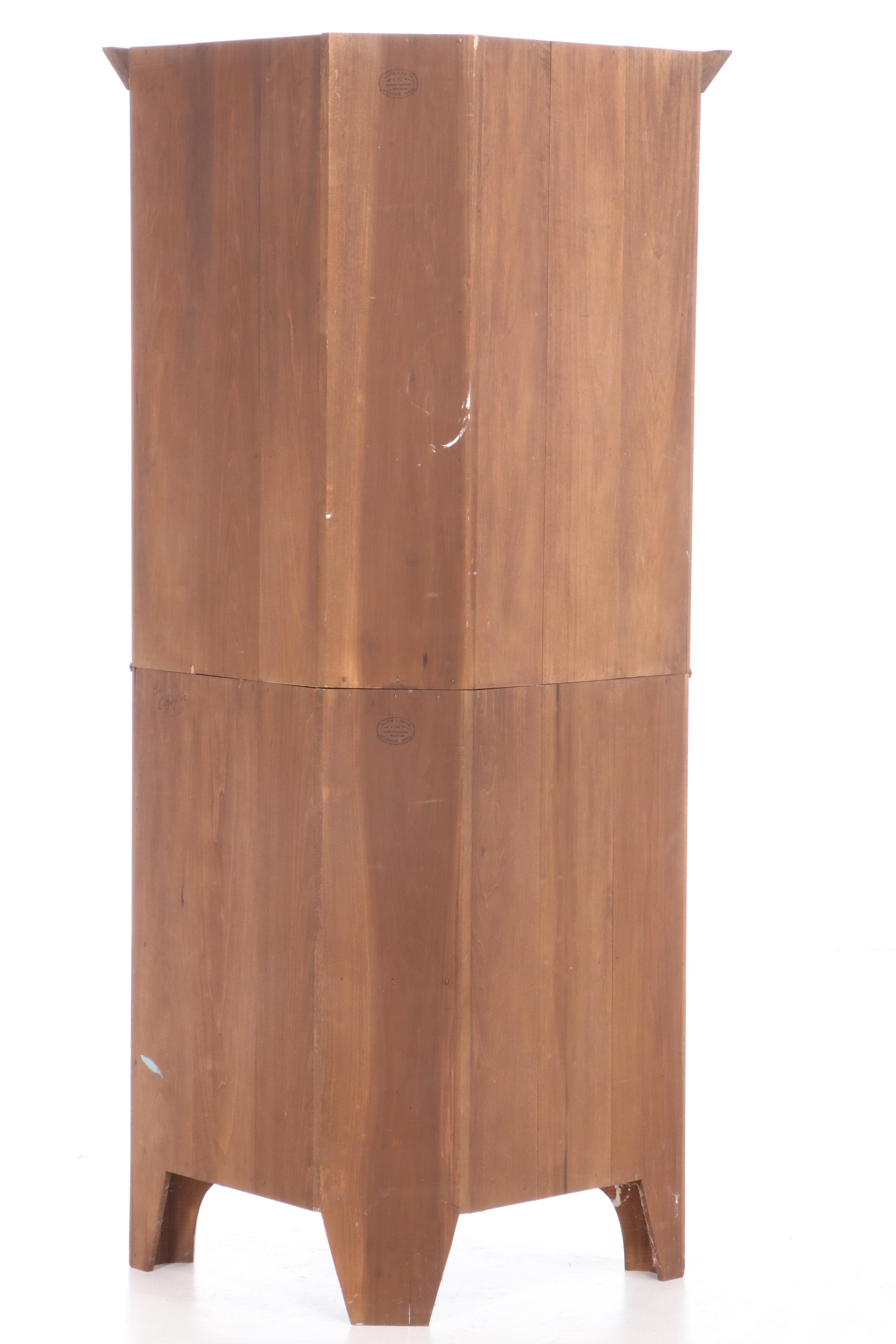 David T. Smith Colonial Style Cherry Finish Corner Cabinet
