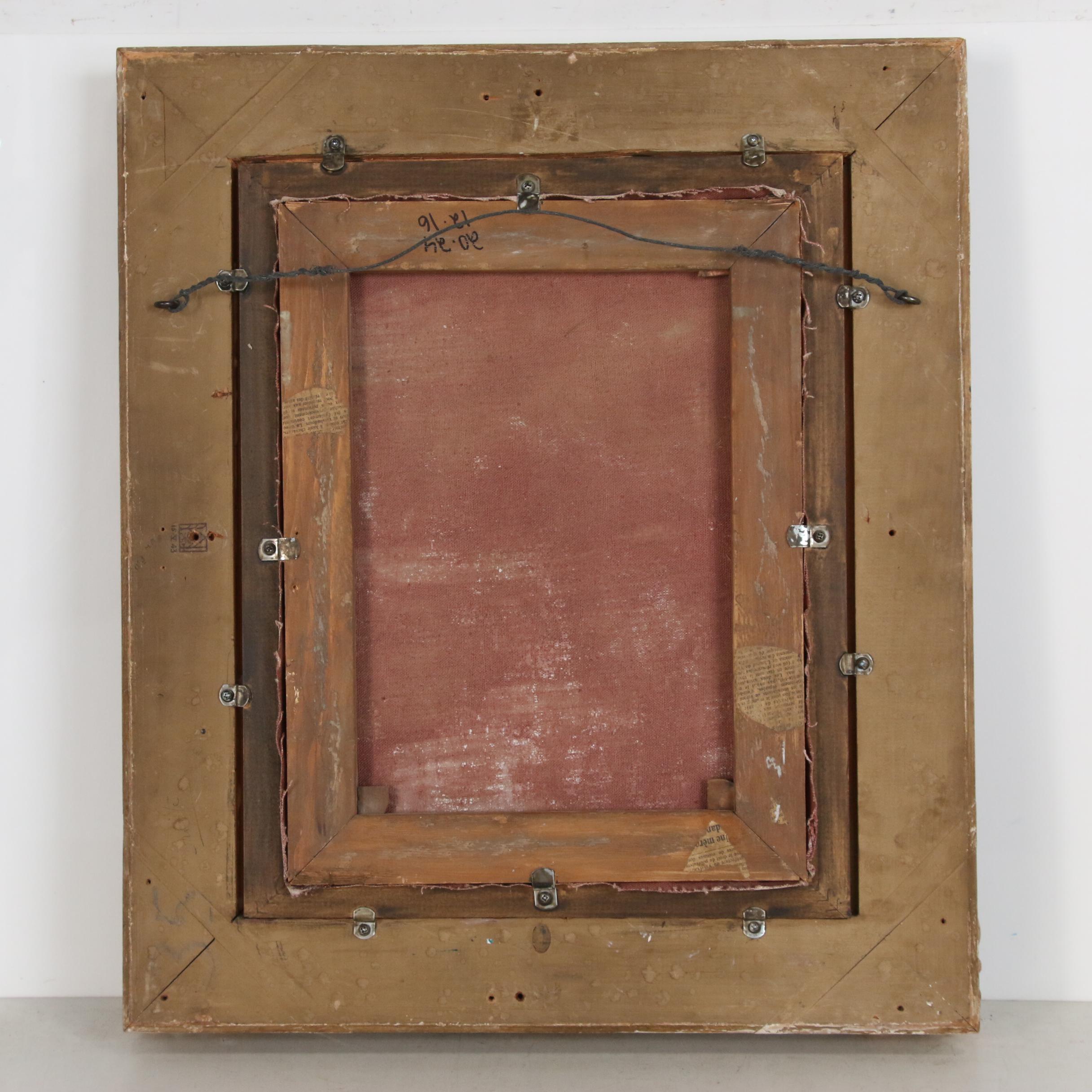 Oil Painting after Claude Monet "Woman in the Garden," Mid 20th Century