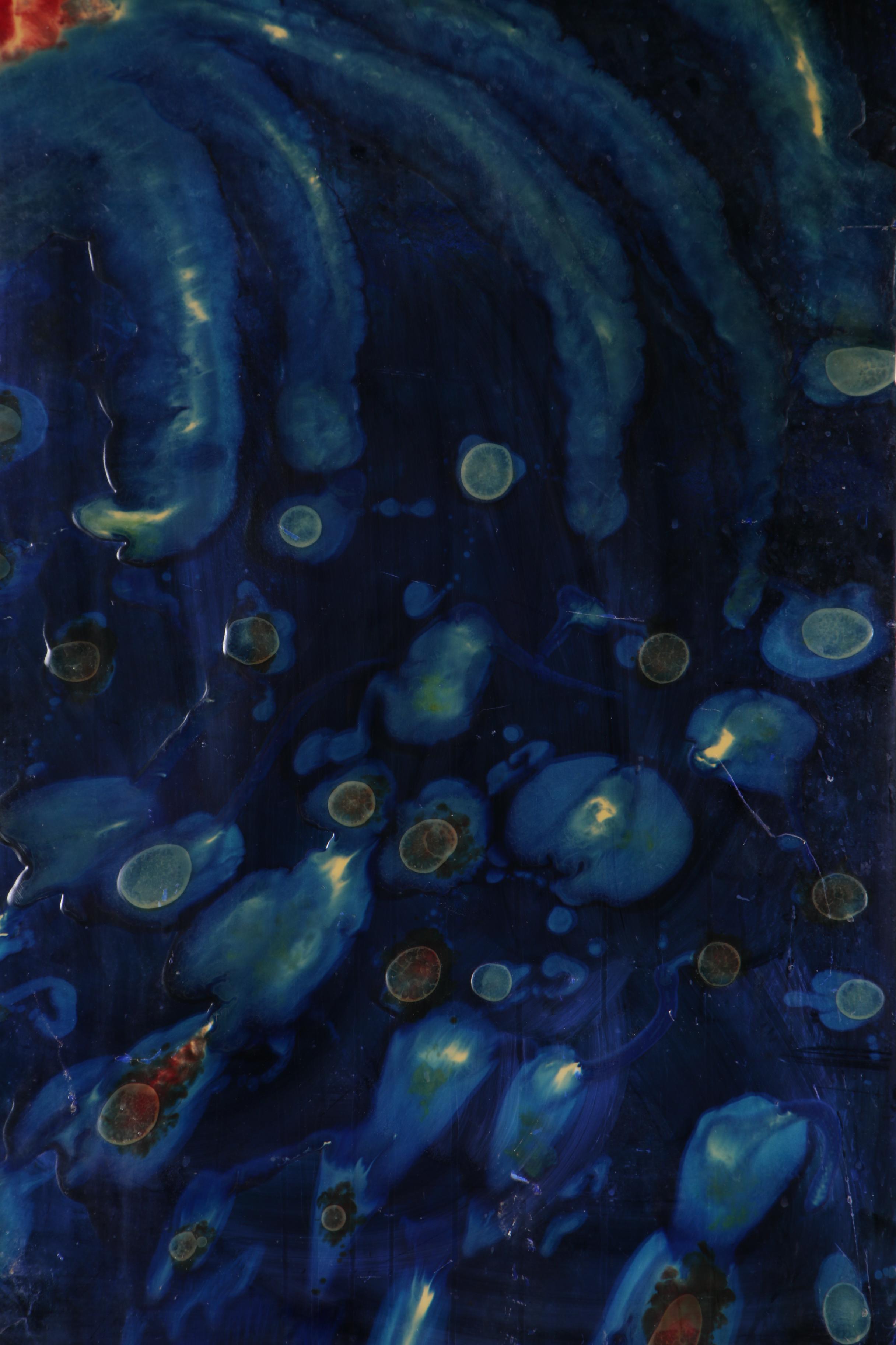 Kanti Campagna Enamel Painting on Metal "Fireworks", 1981