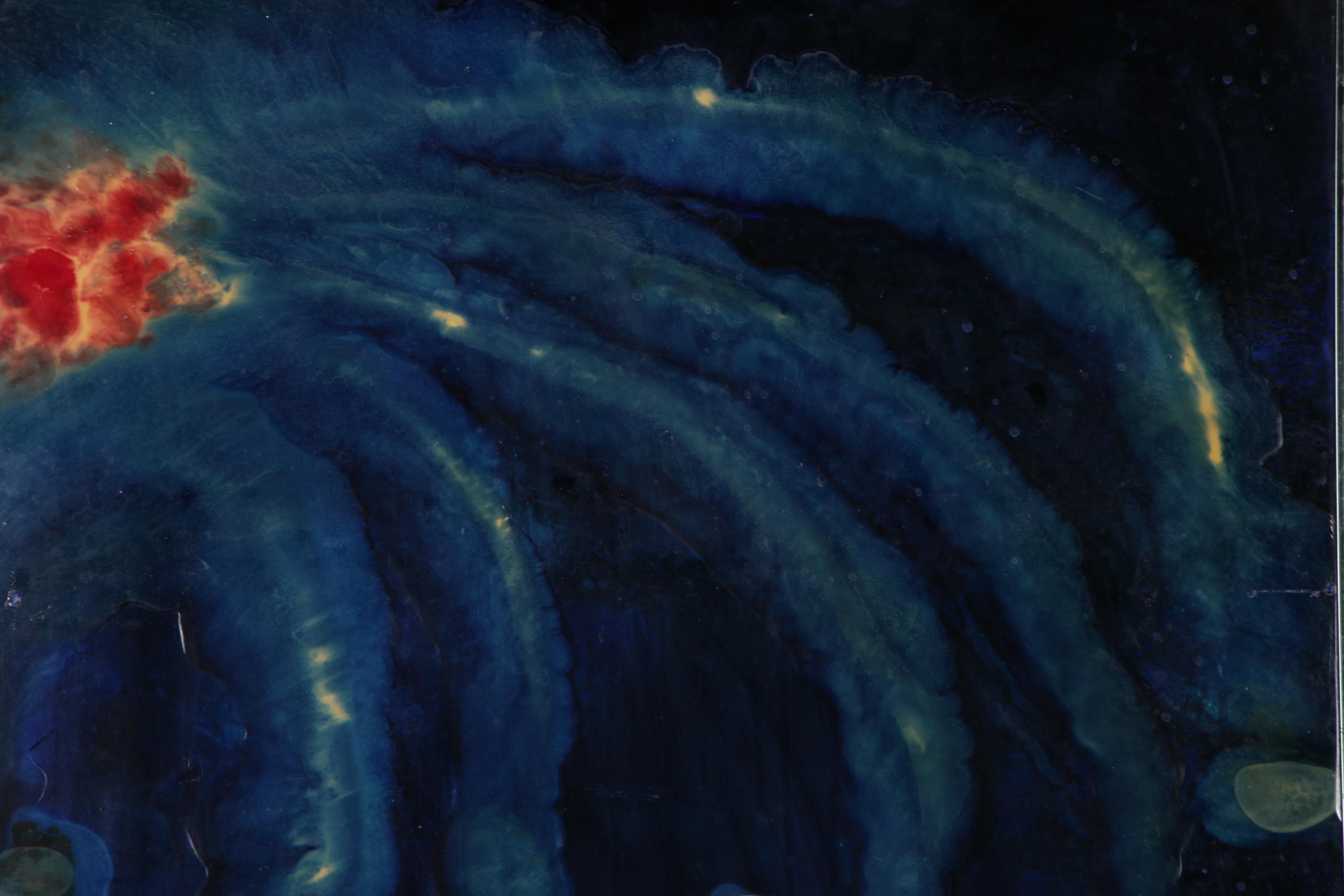 Kanti Campagna Enamel Painting on Metal "Fireworks", 1981