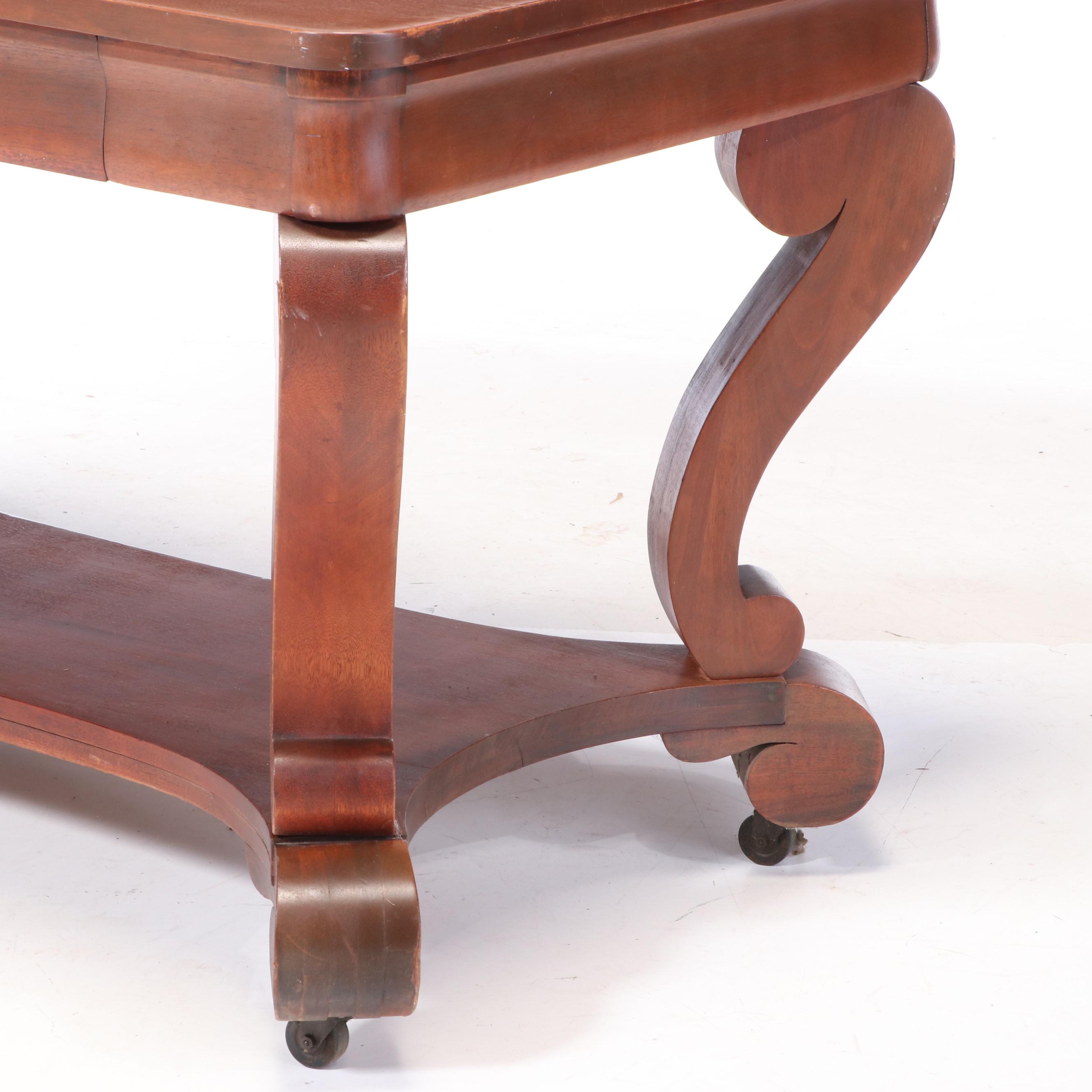 Empire Revival Mahogany Library Table, Early 20th Century