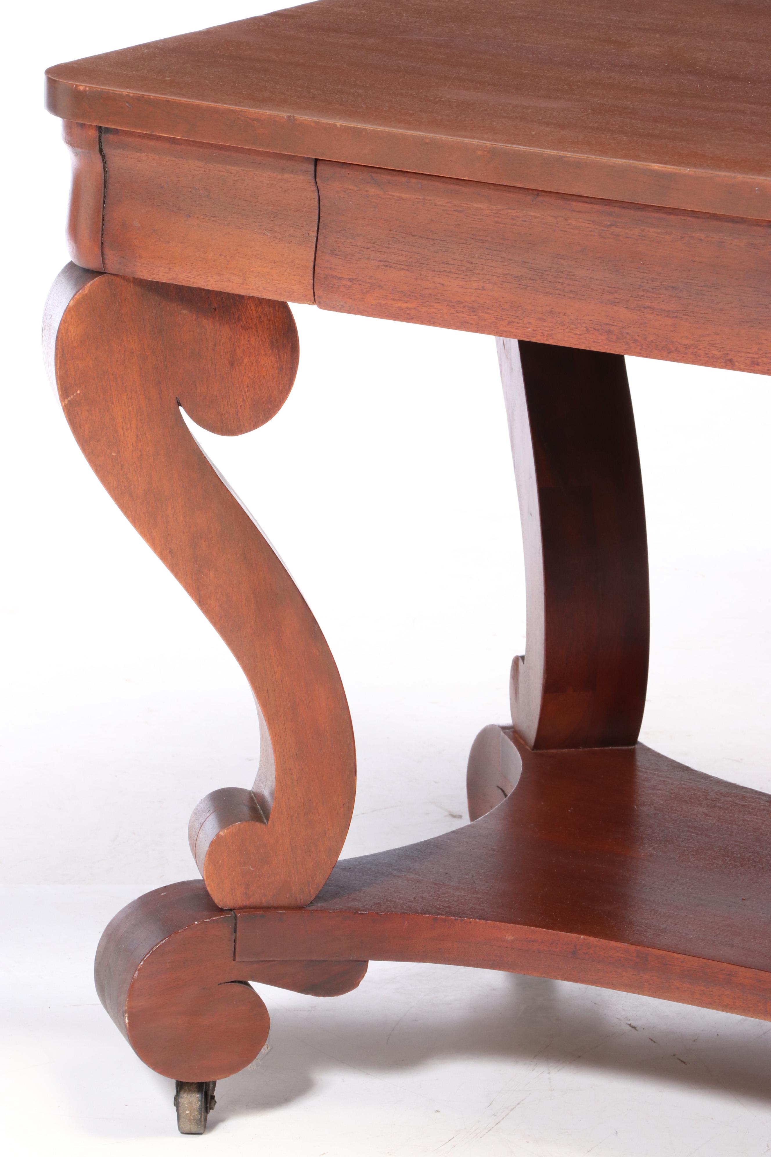 Empire Revival Mahogany Library Table, Early 20th Century