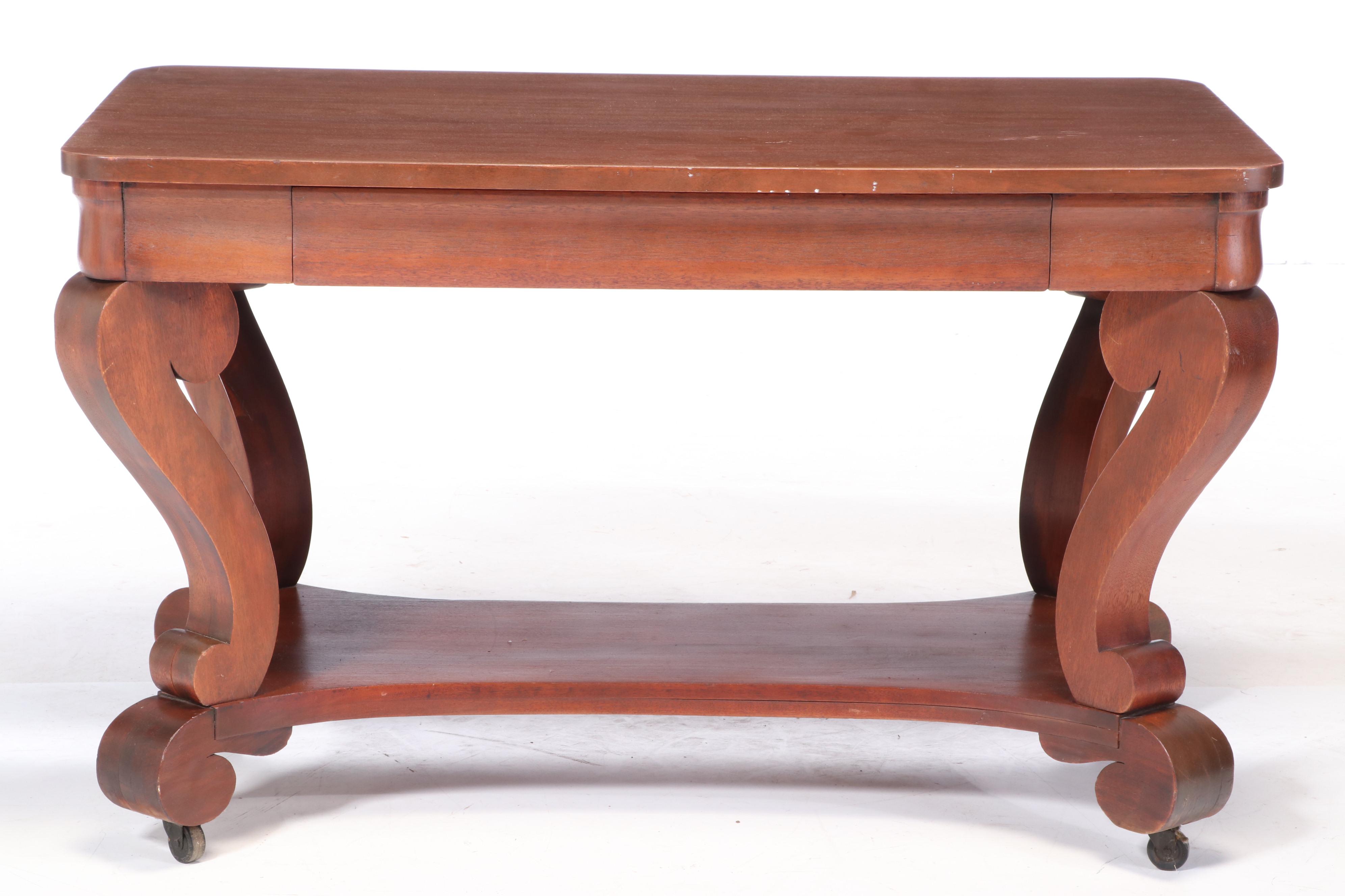 Empire Revival Mahogany Library Table, Early 20th Century