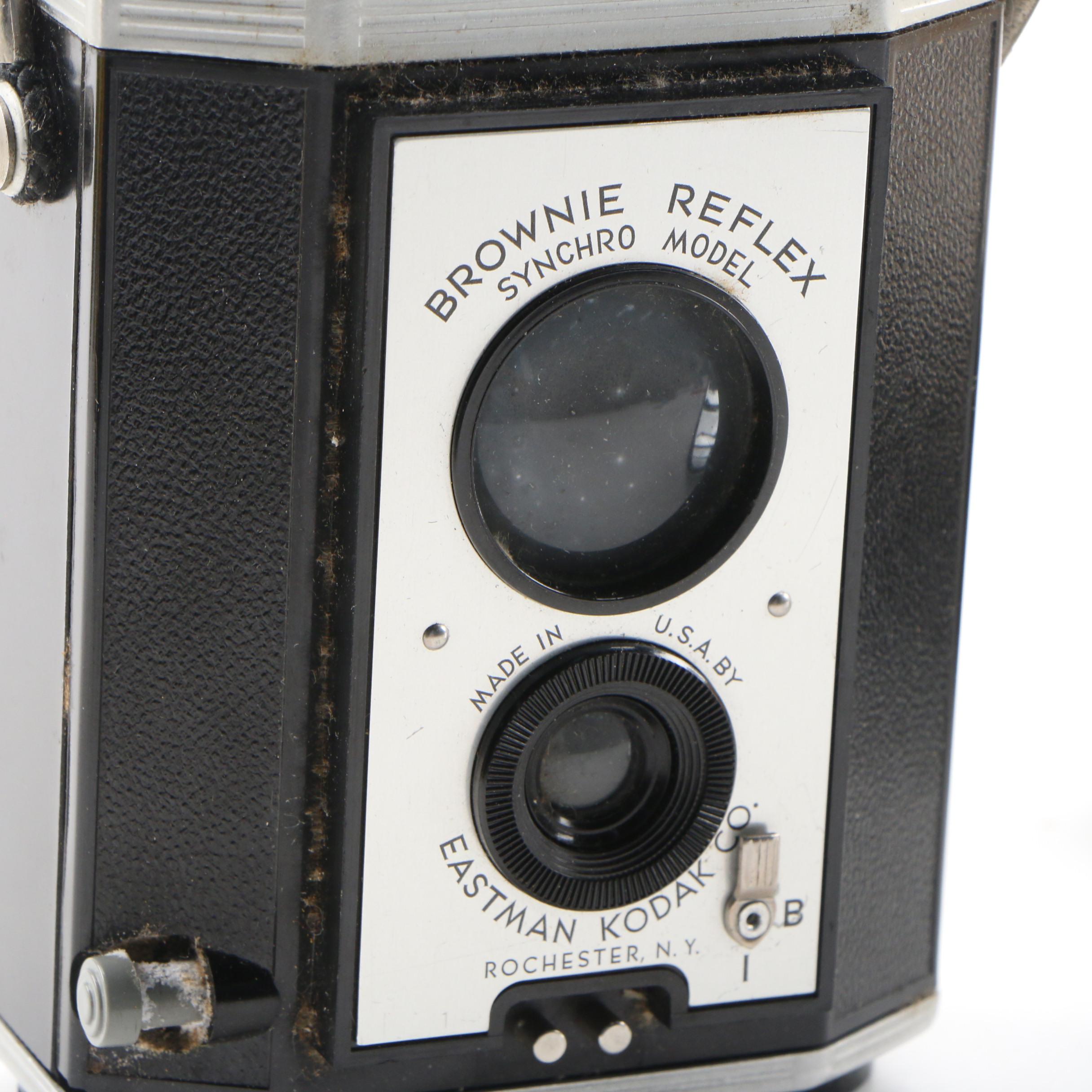 Kodak Brownie Reflex Synchro Model, Duaflex III and Kodalite Flasholder
