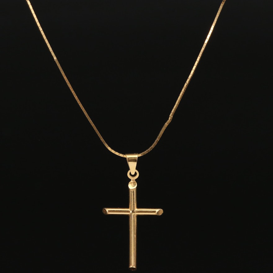 14K Cross Pendant Necklace