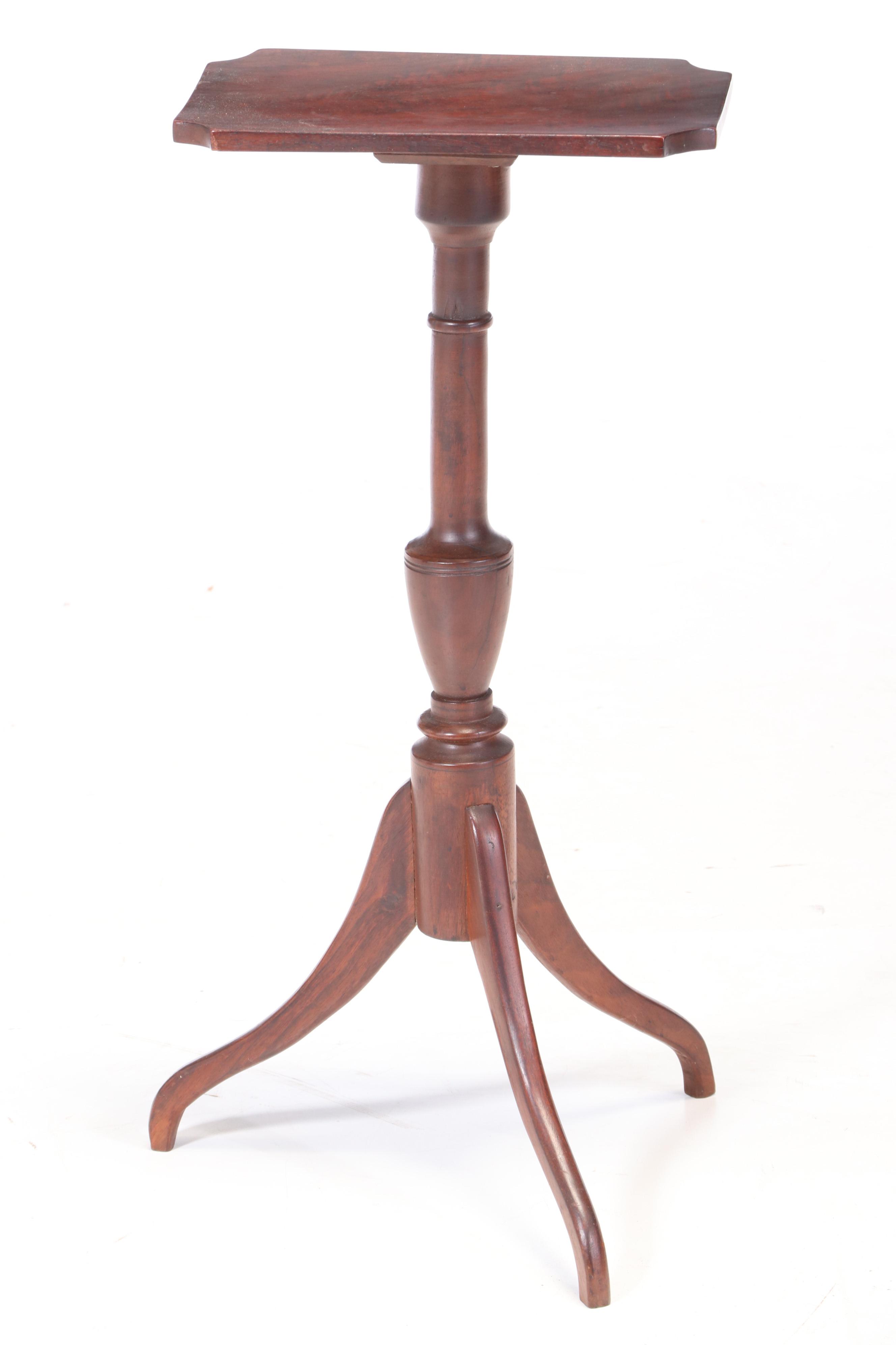 Tonk Late Victorian Birch Piano Stool and Federal Style Mahogany Candlestand