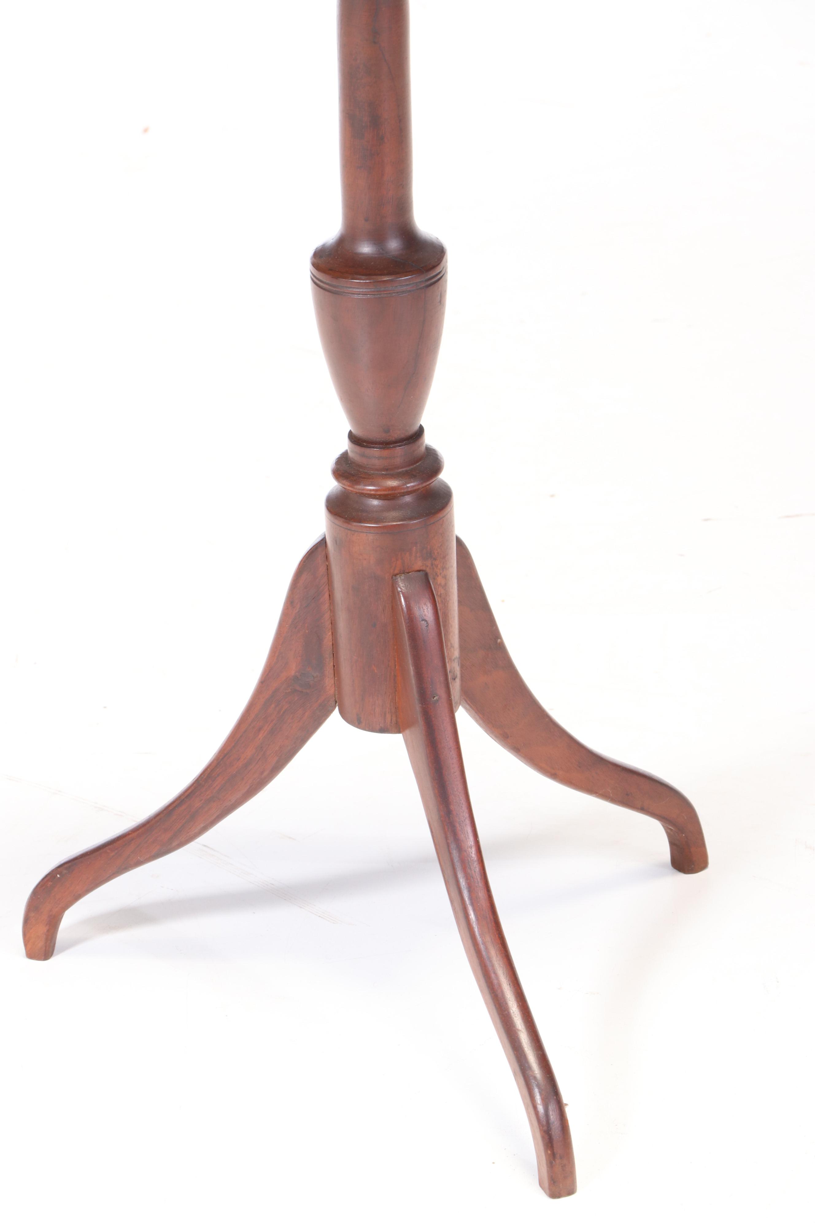 Tonk Late Victorian Birch Piano Stool and Federal Style Mahogany Candlestand