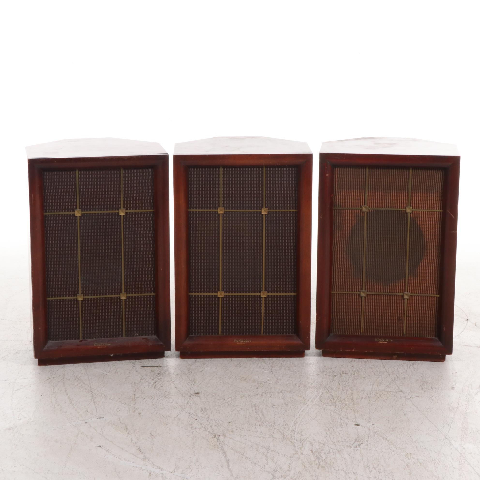 Electro-Voice "Aristocrat" Hi Fi Corner Standing Mahogany Speakers, Mid-20th C