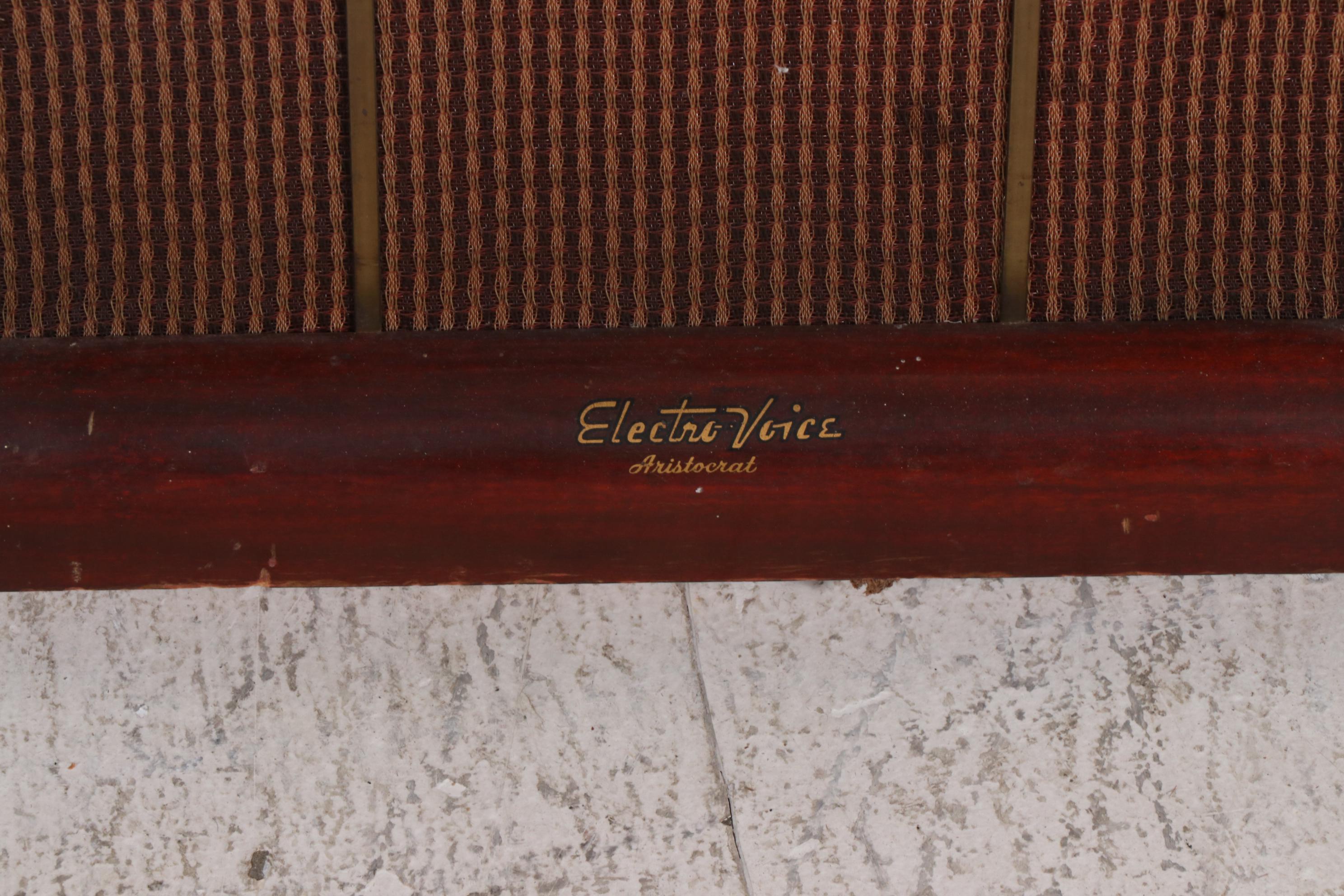 Electro-Voice "Aristocrat" Hi Fi Corner Standing Mahogany Speakers, Mid-20th C