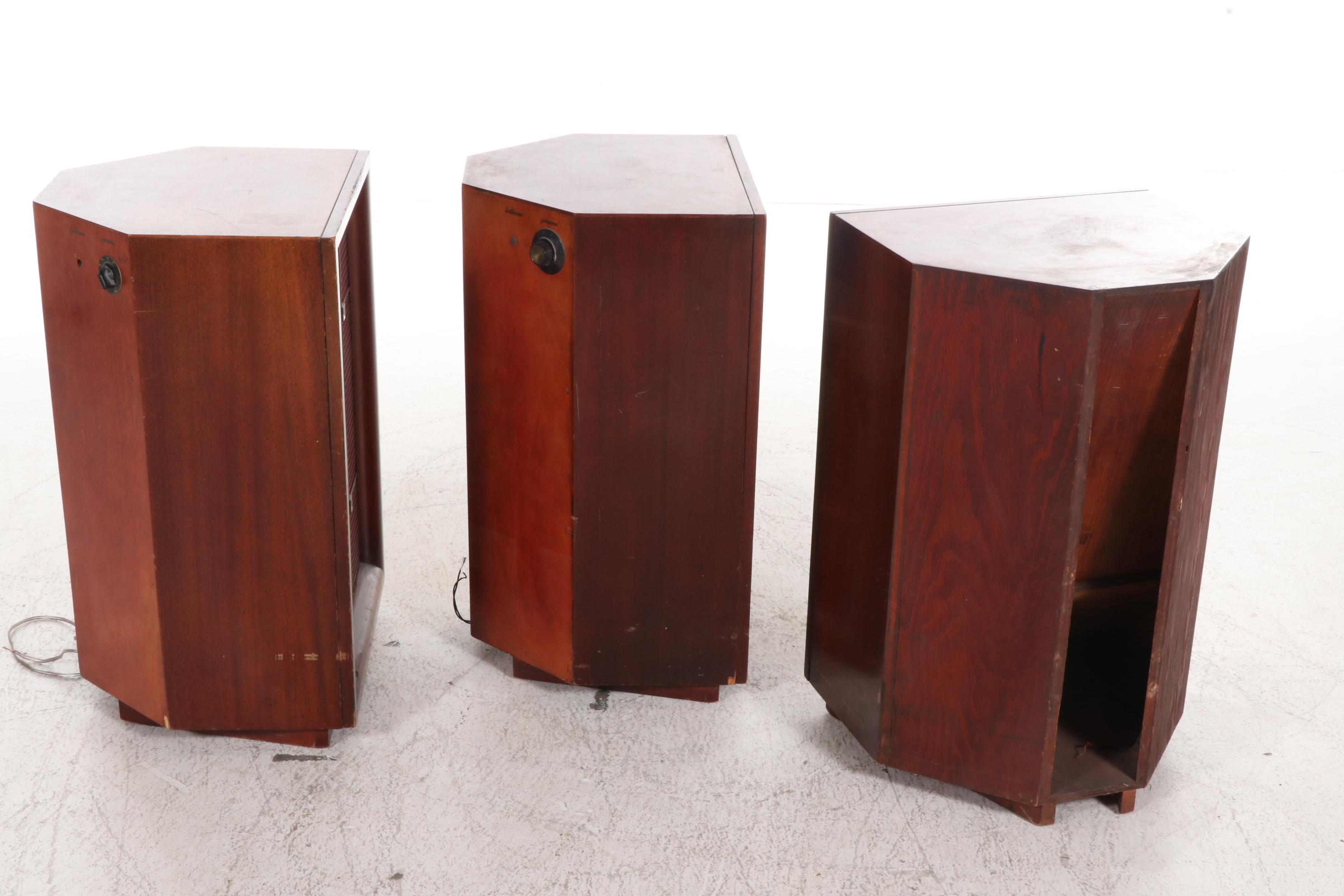 Electro-Voice "Aristocrat" Hi Fi Corner Standing Mahogany Speakers, Mid-20th C
