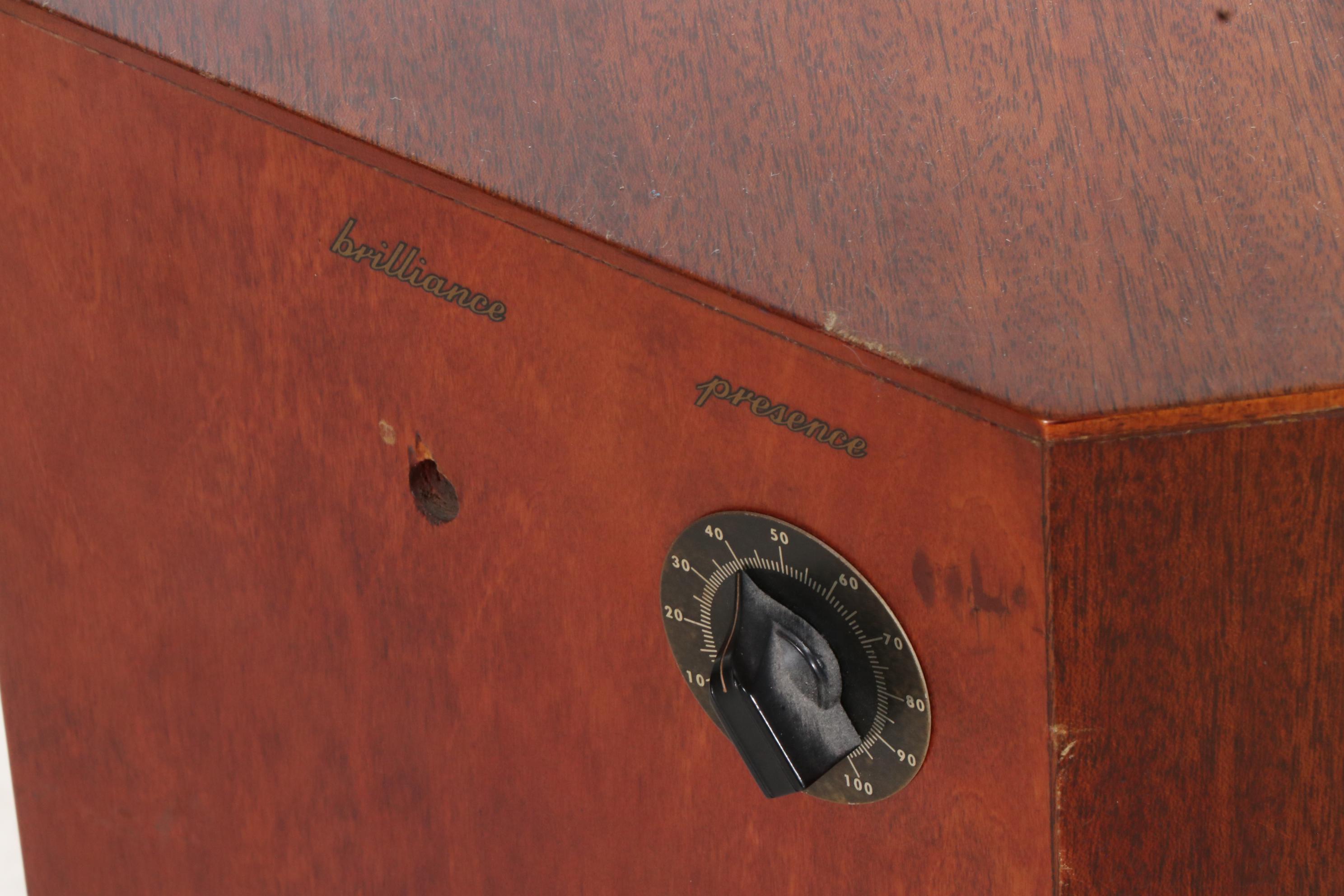 Electro-Voice "Aristocrat" Hi Fi Corner Standing Mahogany Speakers, Mid-20th C