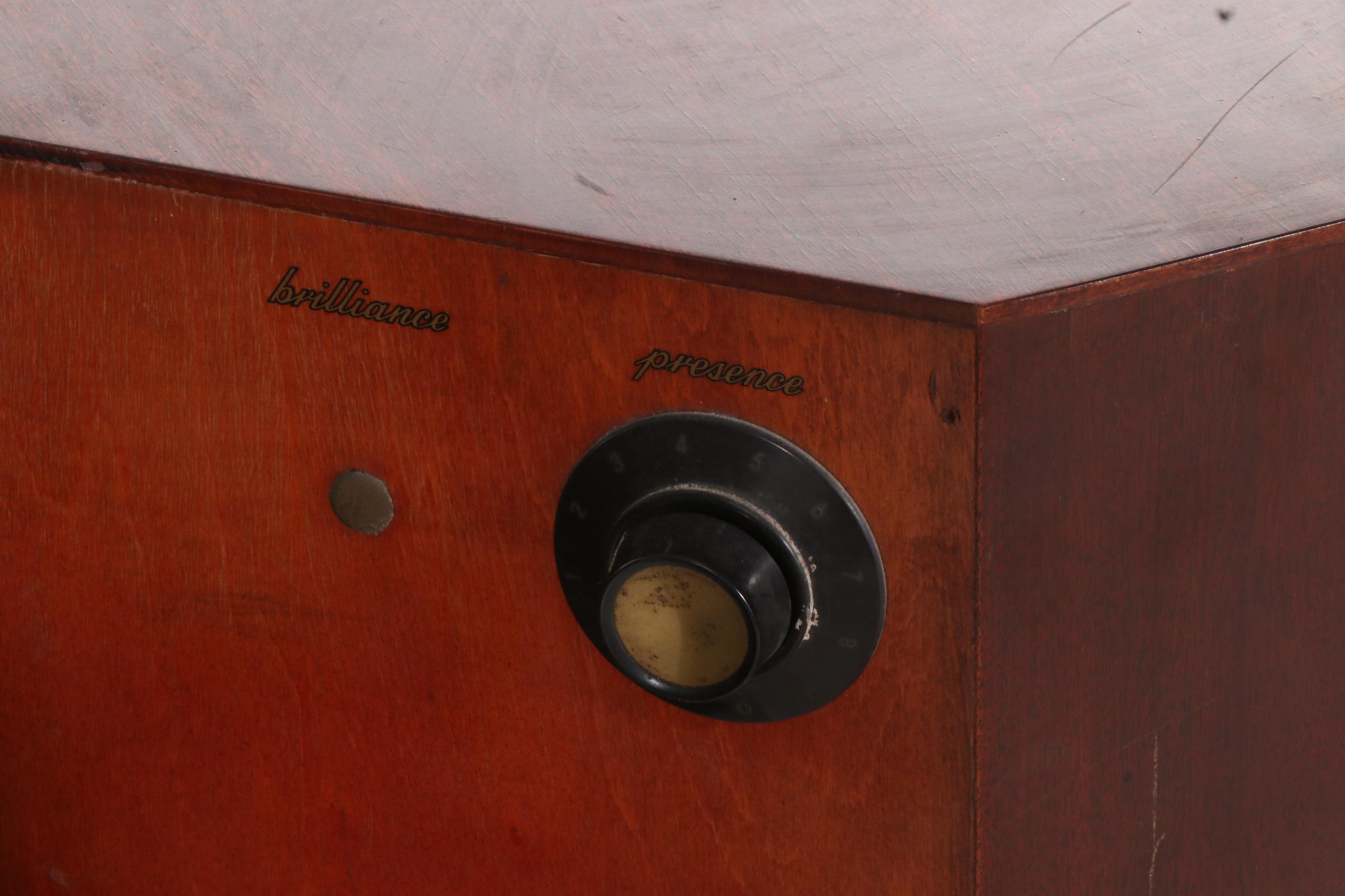 Electro-Voice "Aristocrat" Hi Fi Corner Standing Mahogany Speakers, Mid-20th C