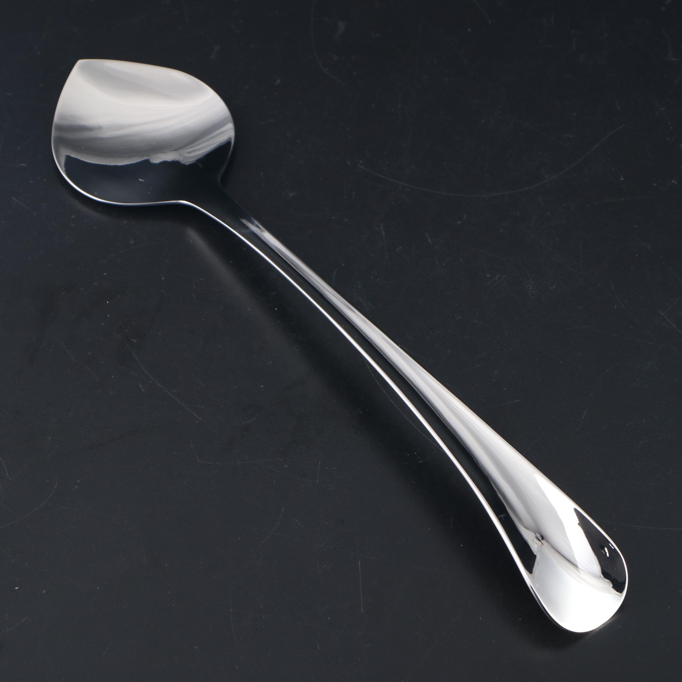 Georg Jensen Modern Stainless Steel Salad Set, Soft Cheese Knife, and Ladle