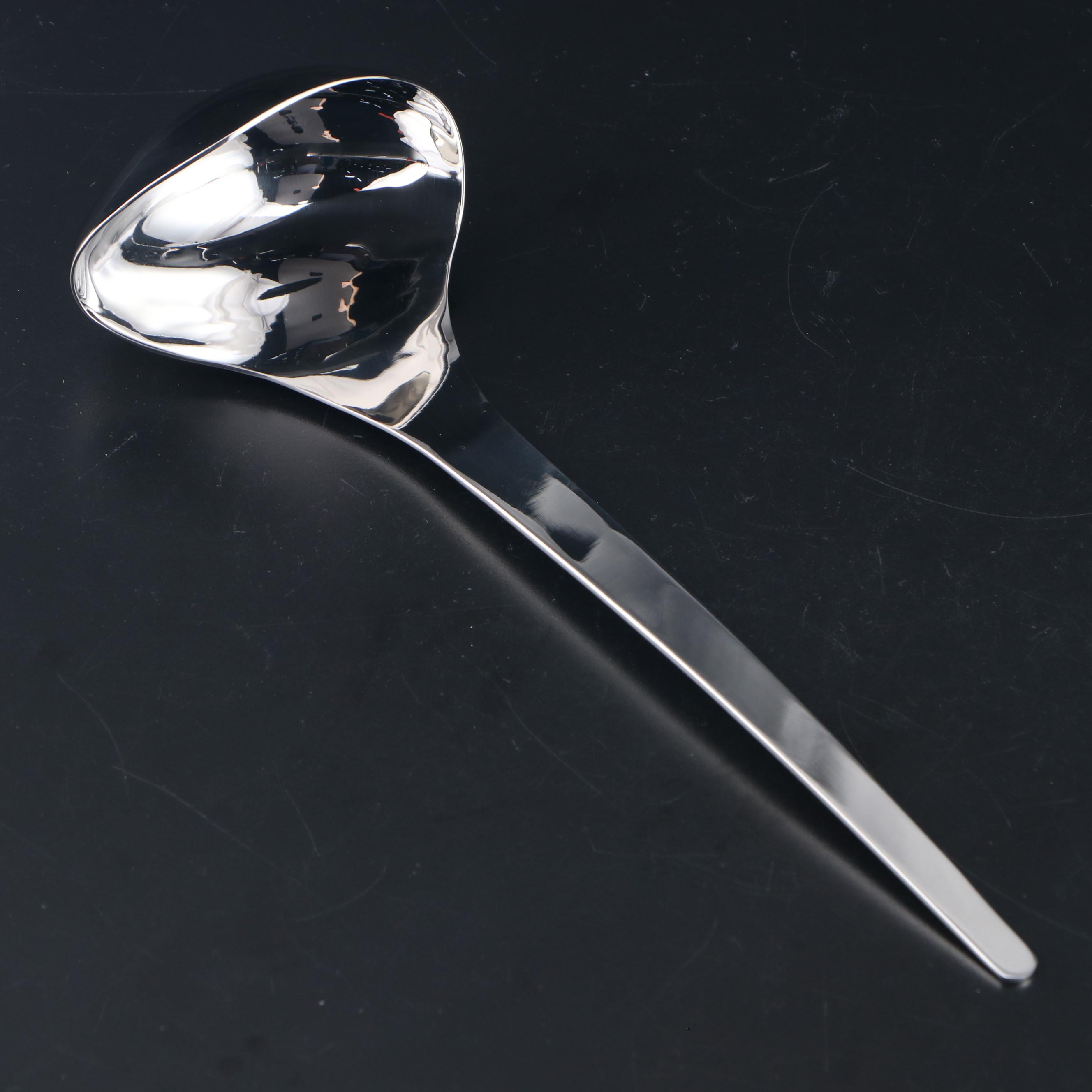 Georg Jensen Modern Stainless Steel Salad Set, Soft Cheese Knife, and Ladle