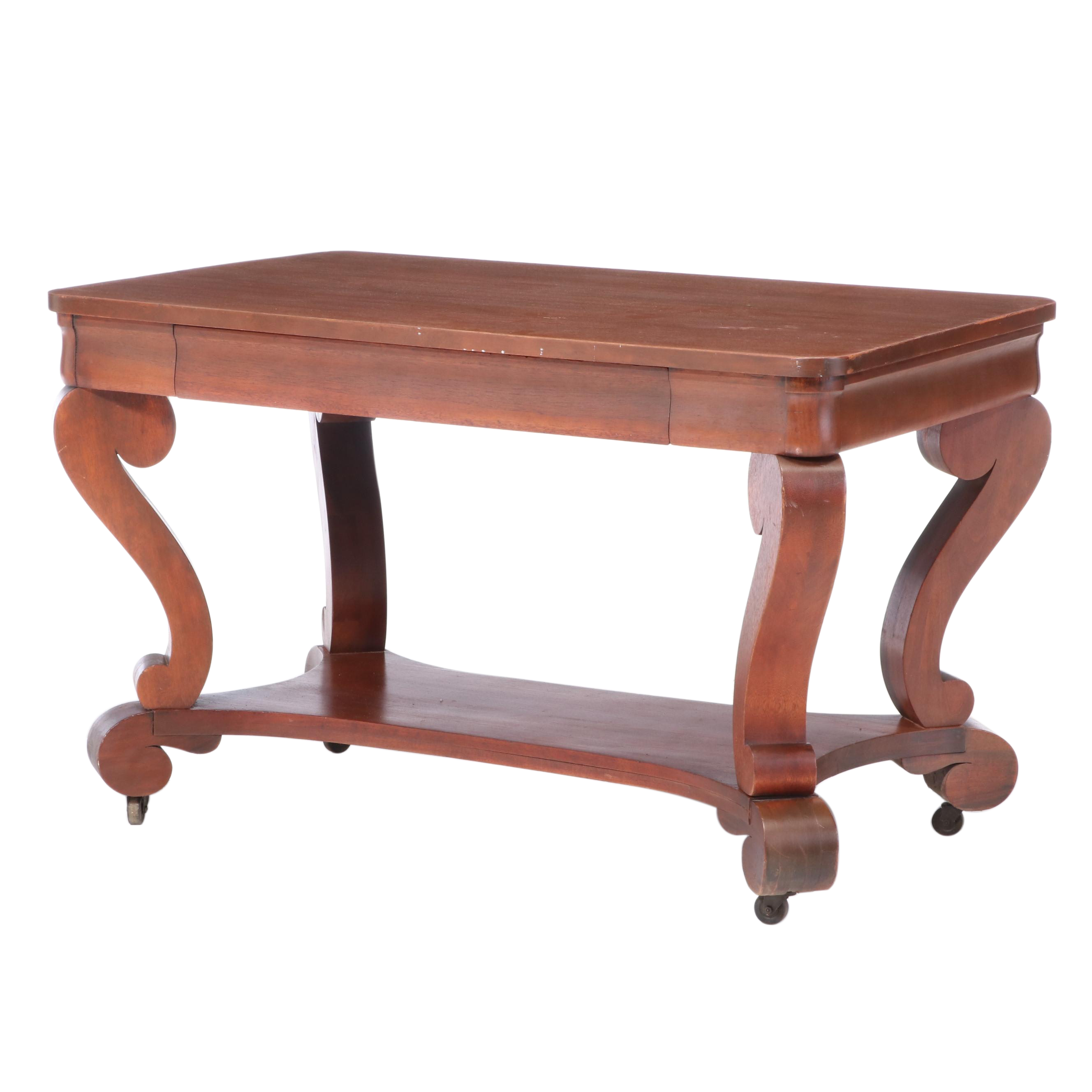 Empire Revival Mahogany Library Table, Early 20th Century