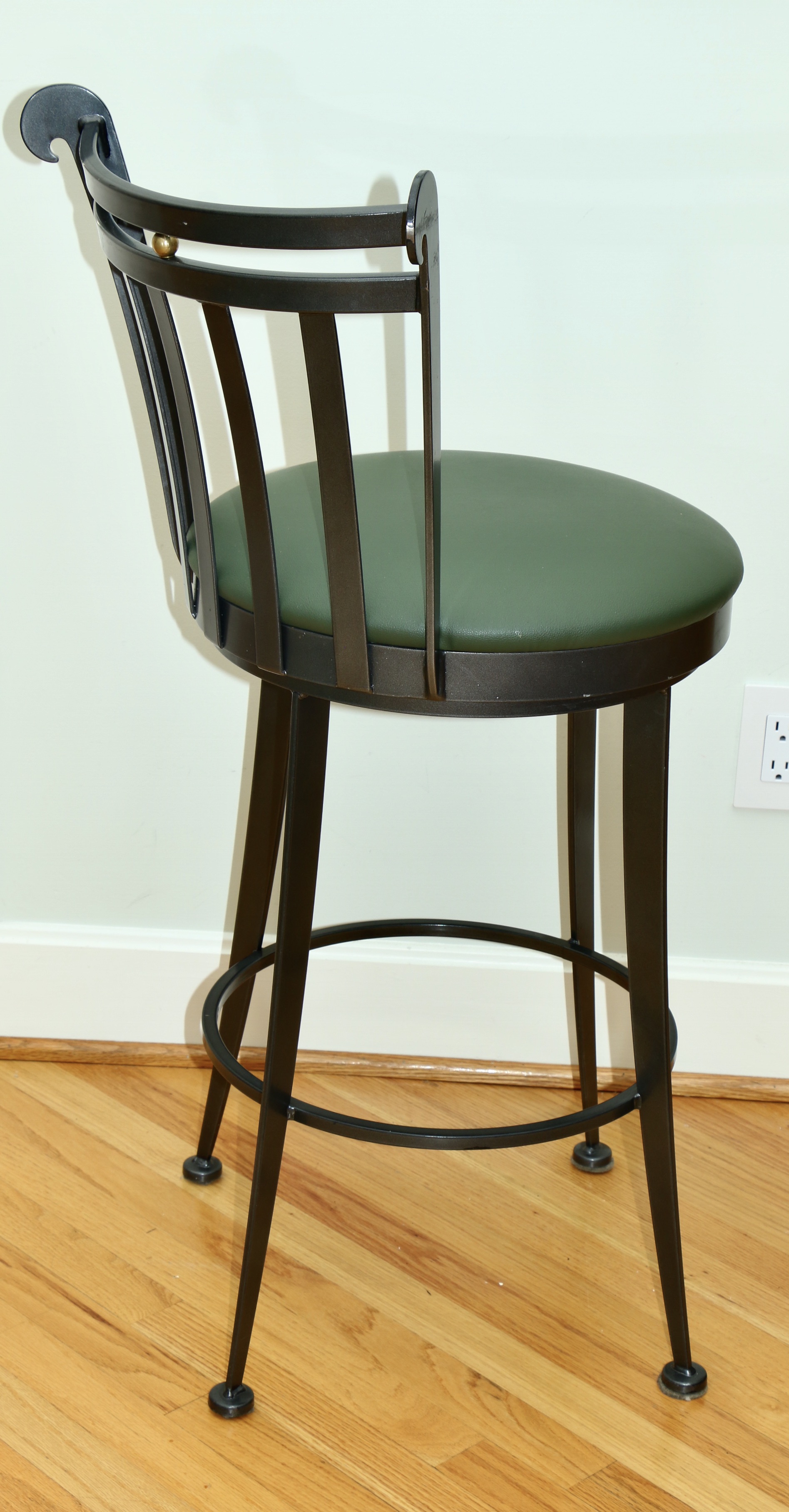 Modern Metal Leather Seat Swivel Counter Stools