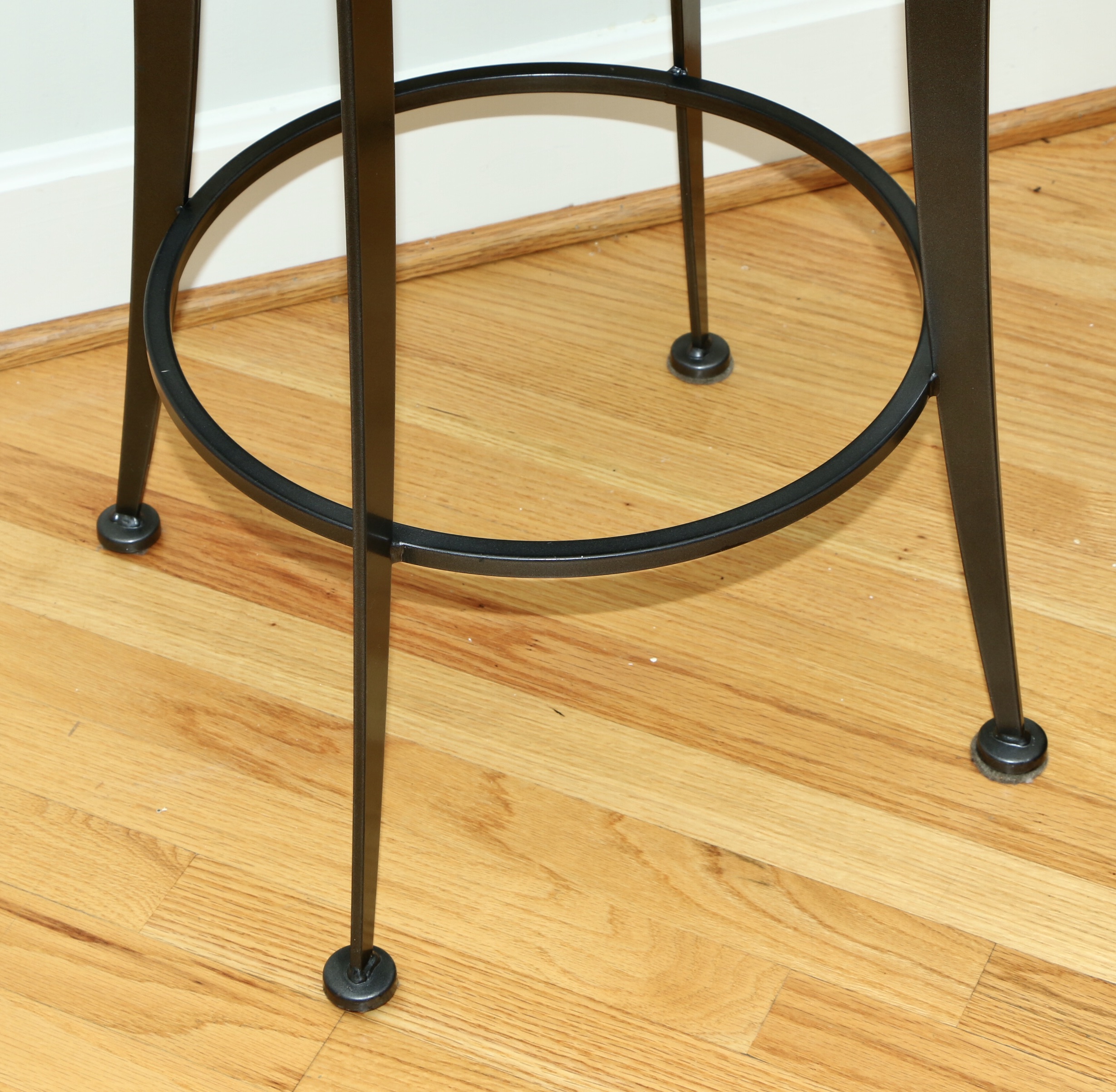 Modern Metal Leather Seat Swivel Counter Stools