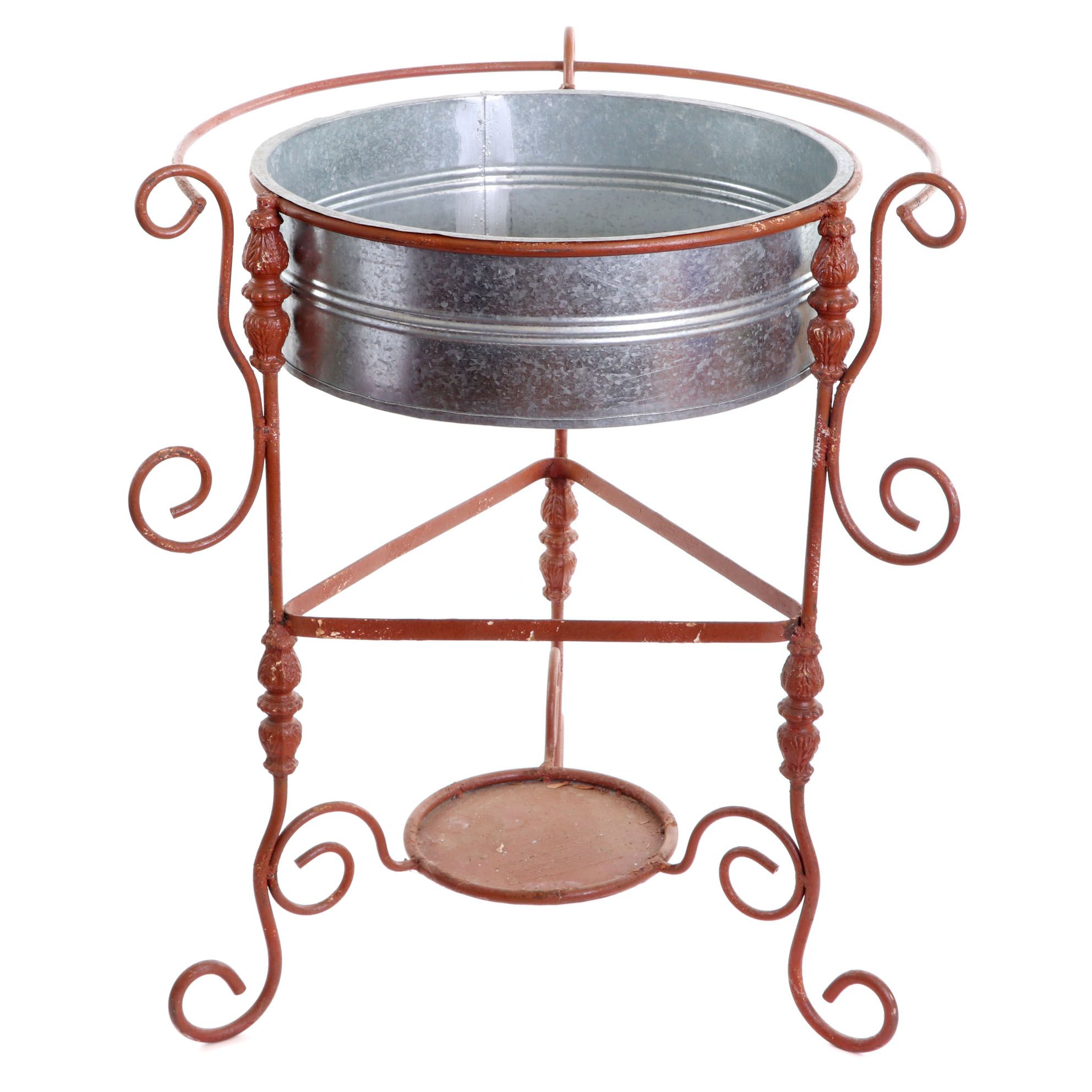 Vintage Scrolled Metal Patio Beverage Cooler Stand EBTH