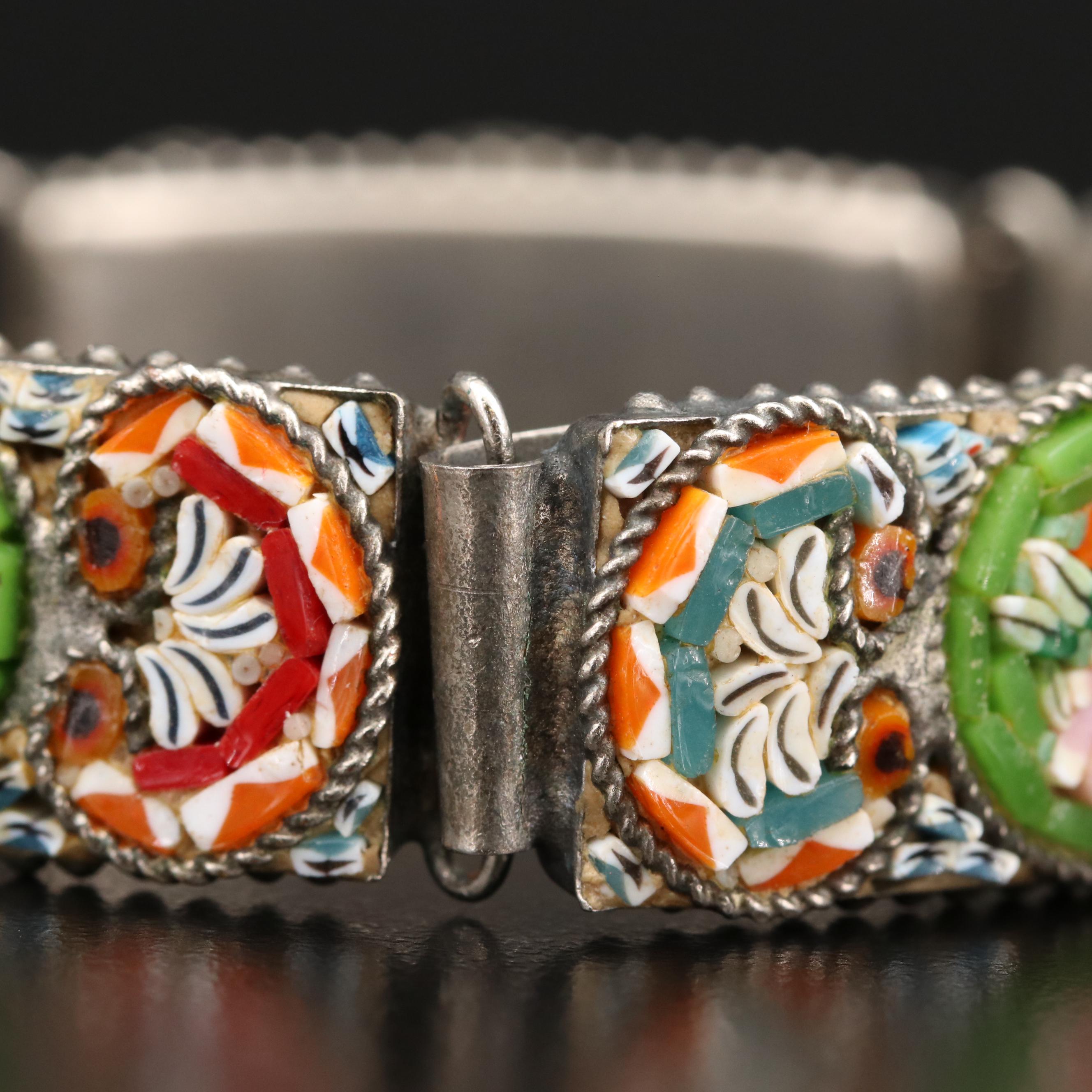 Vintage Micro Mosaic Panel Bracelet