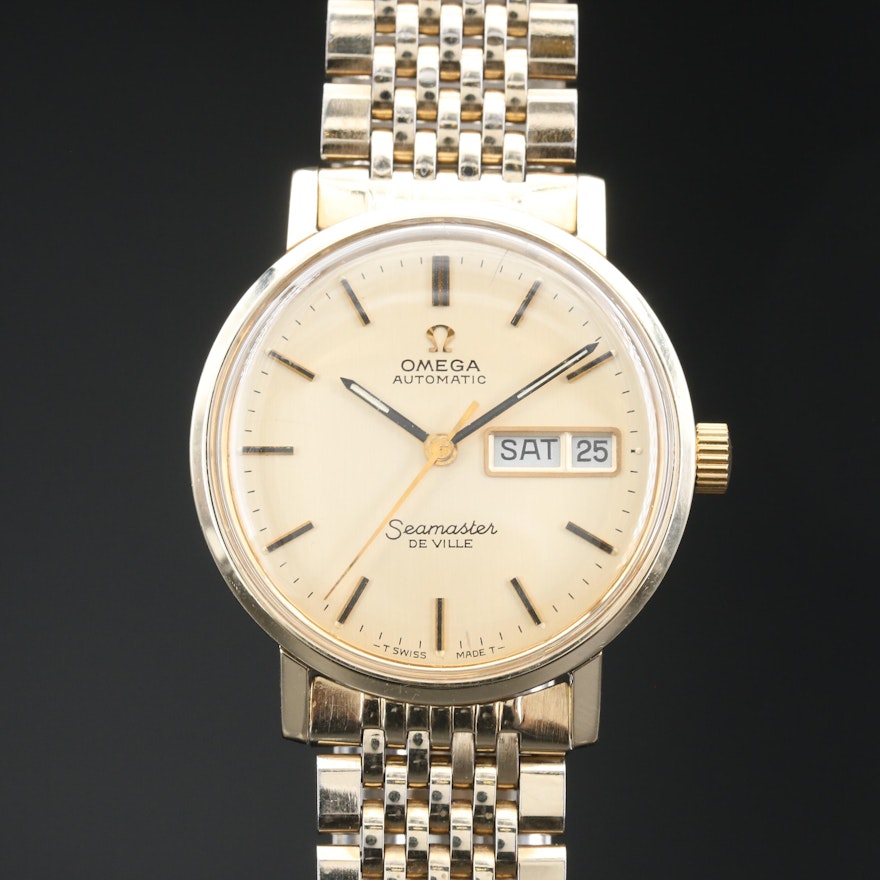 1974 Omega Seamaster DeVille 14K Gold Automatic Wristwatch