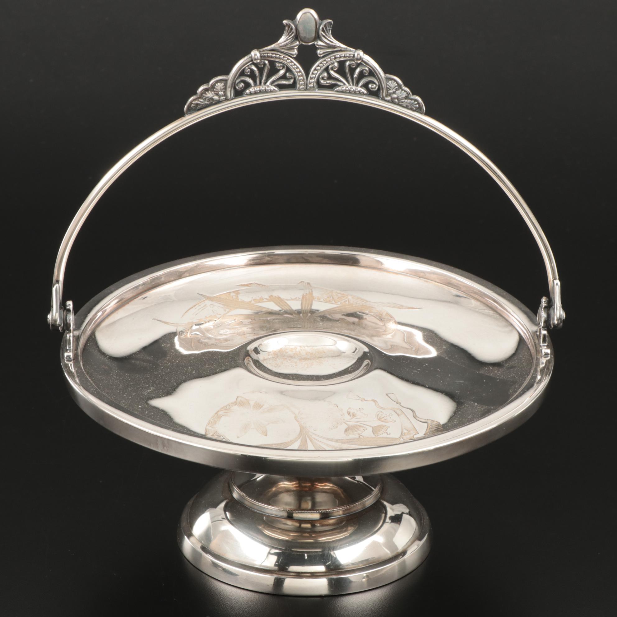 Silver Plated Serving Dishes Including Wallace "Baroque" Clamshell Tray