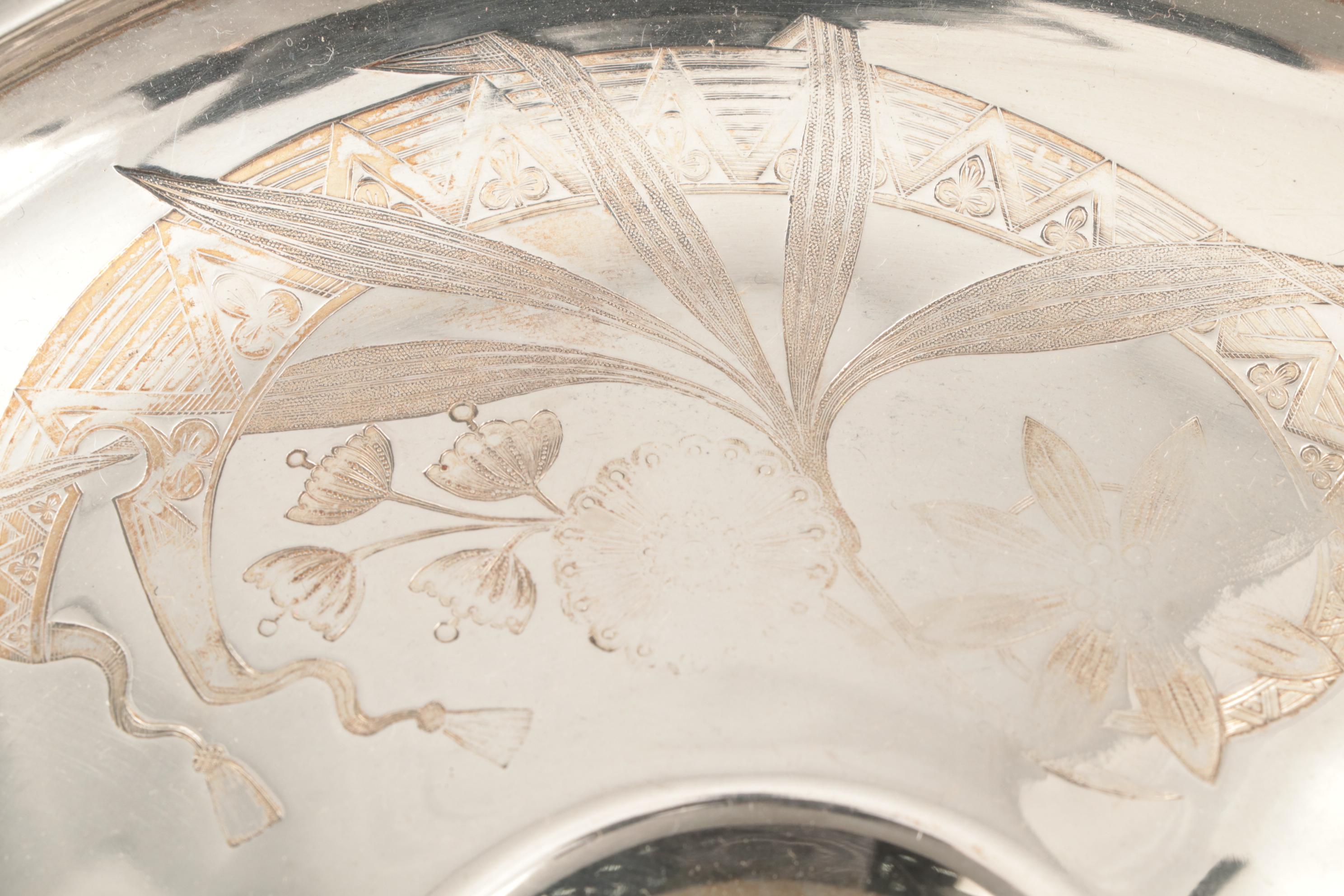 Silver Plated Serving Dishes Including Wallace "Baroque" Clamshell Tray