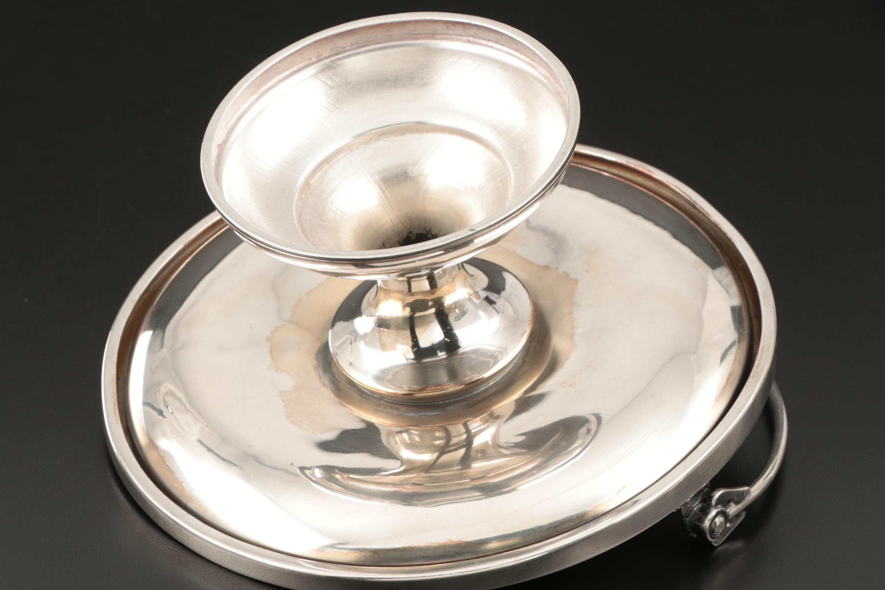 Silver Plated Serving Dishes Including Wallace "Baroque" Clamshell Tray