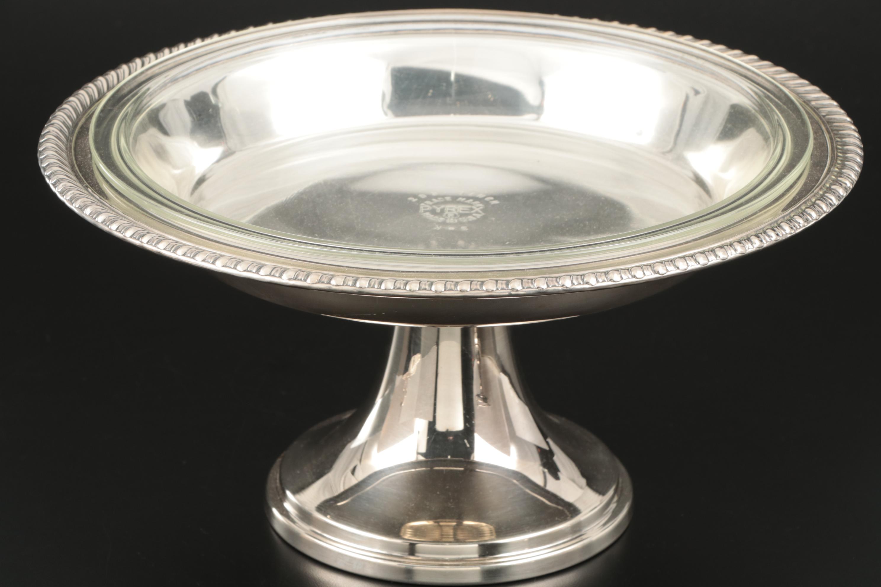 Silver Plated Serving Dishes Including Wallace "Baroque" Clamshell Tray