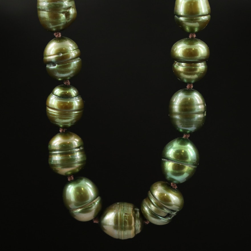 Pearl Necklace with 14K Gold Clasp