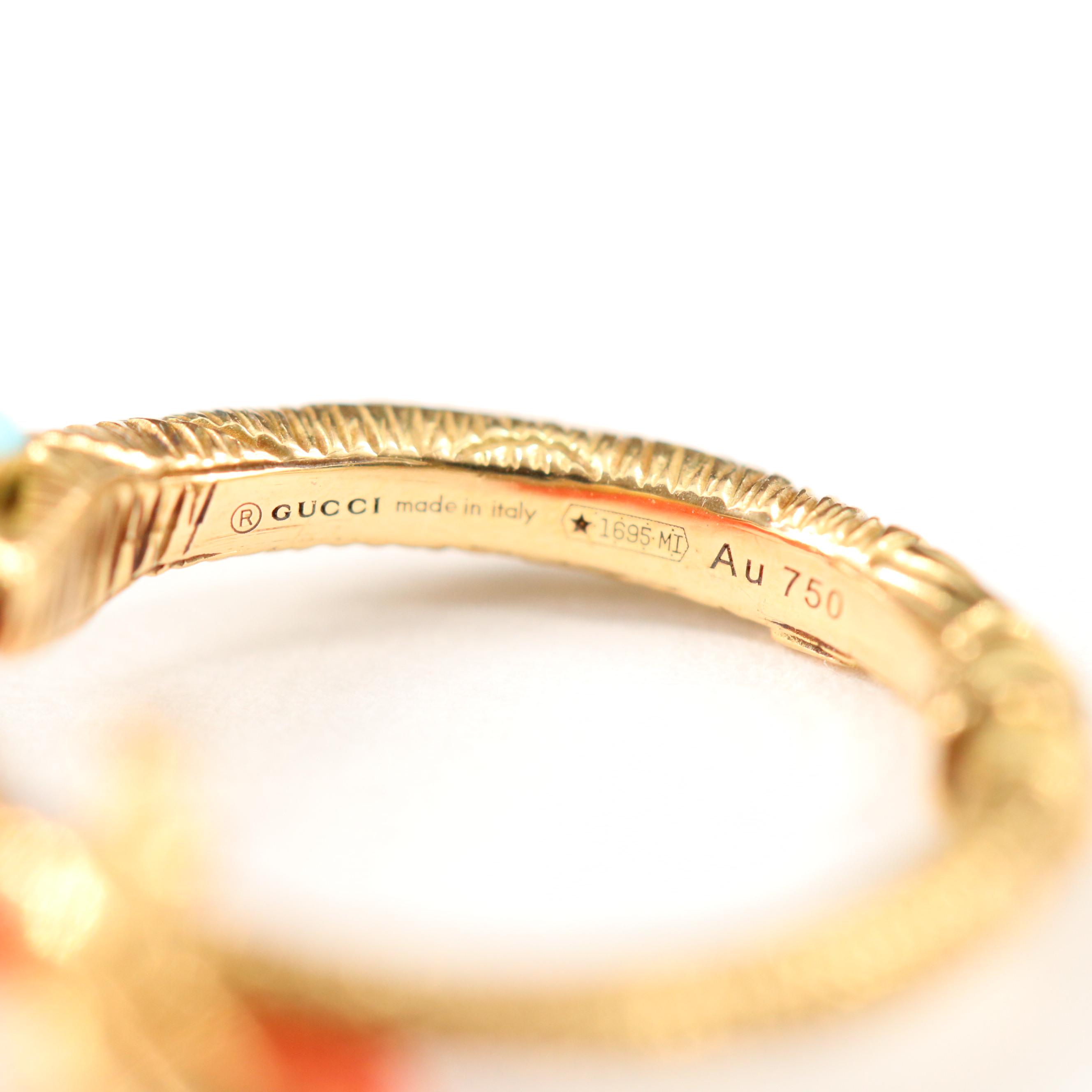 Gucci 18K Ouroboros Pendant Beaded Necklace