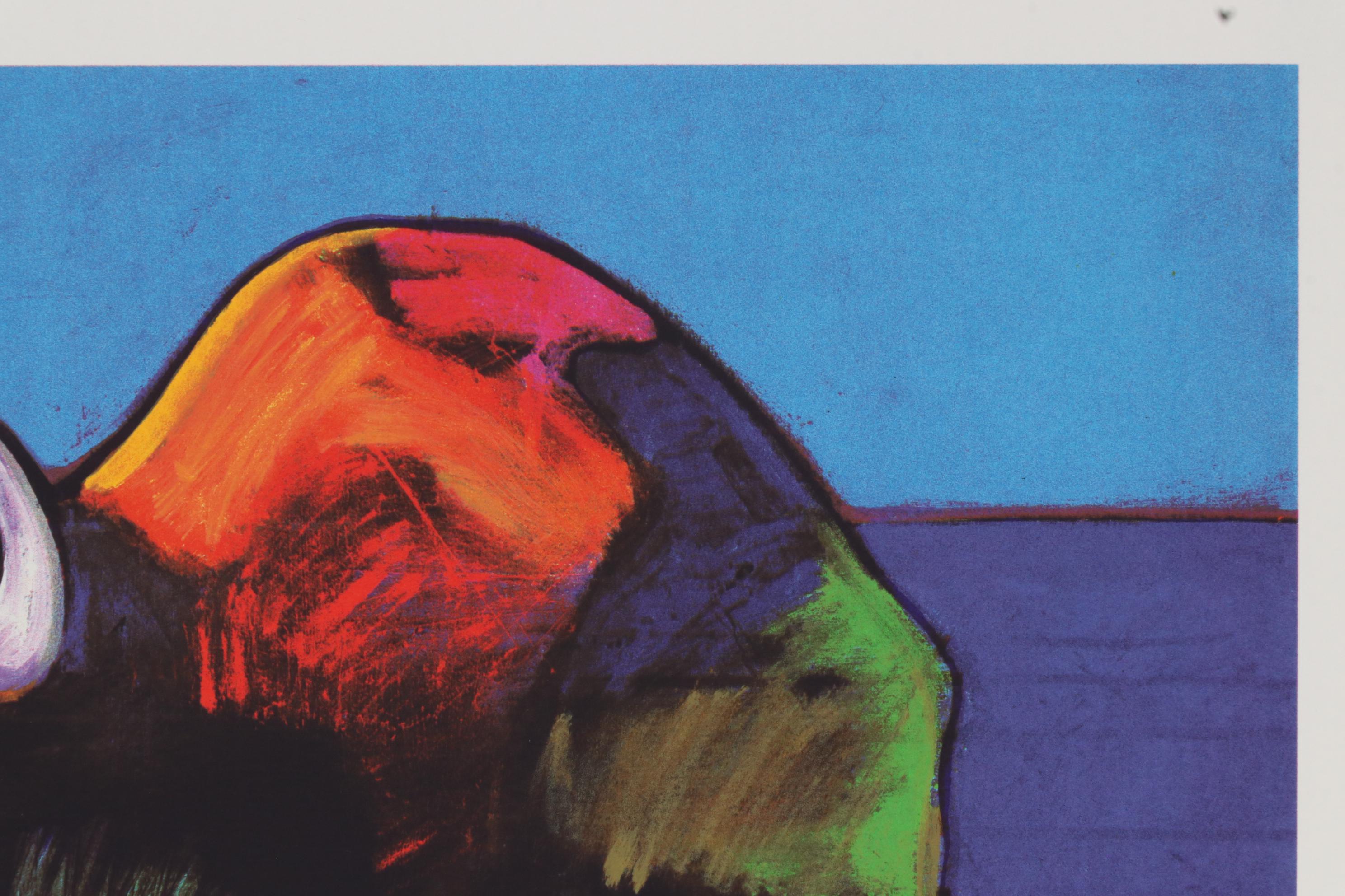 John Nieto Serigraph "Buffalo Dancing the Two-Step in the Sunset", 1996