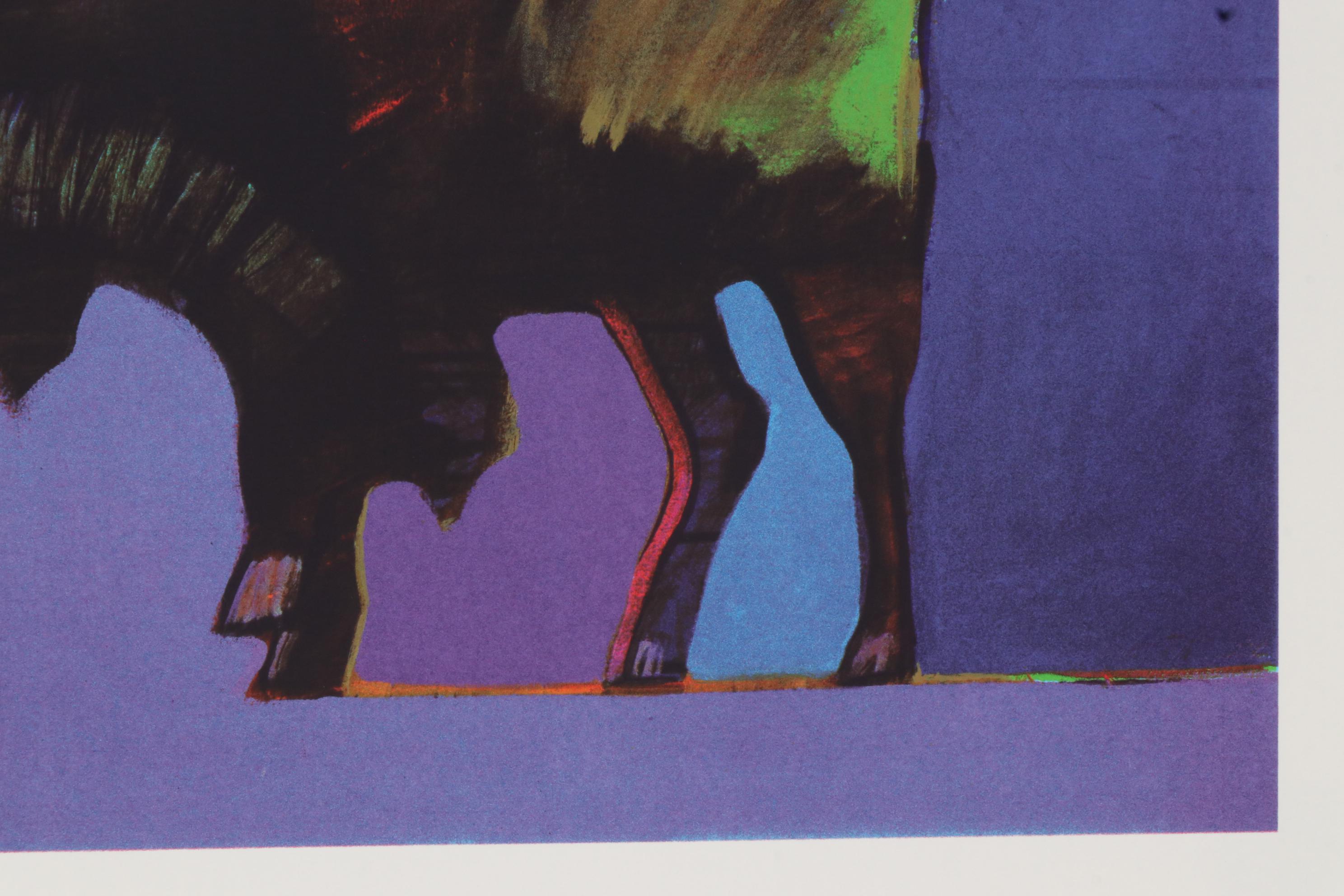 John Nieto Serigraph "Buffalo Dancing the Two-Step in the Sunset", 1996