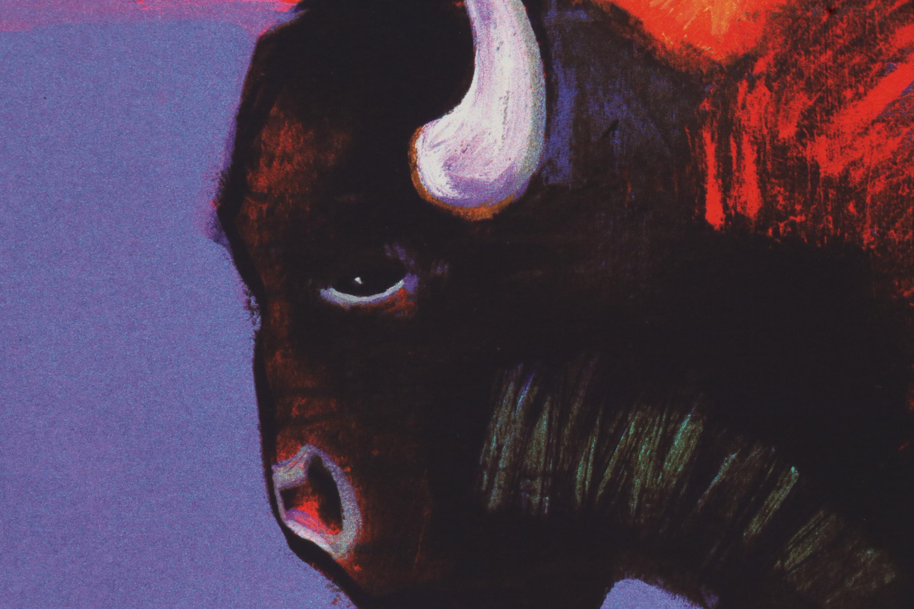 John Nieto Serigraph "Buffalo Dancing the Two-Step in the Sunset", 1996