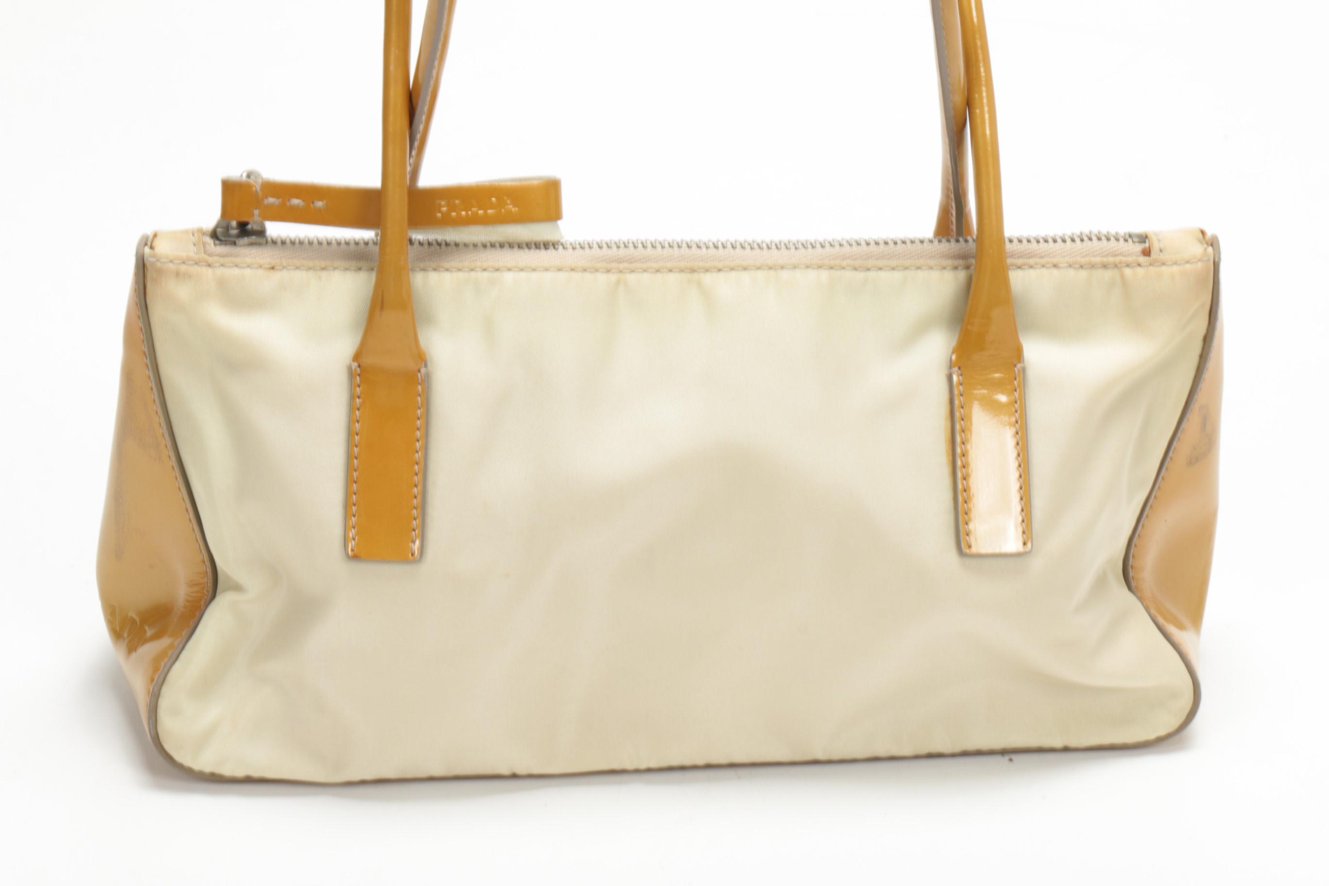 Prada Shoulder Bag in Tessuto Nylon and Patent Leather