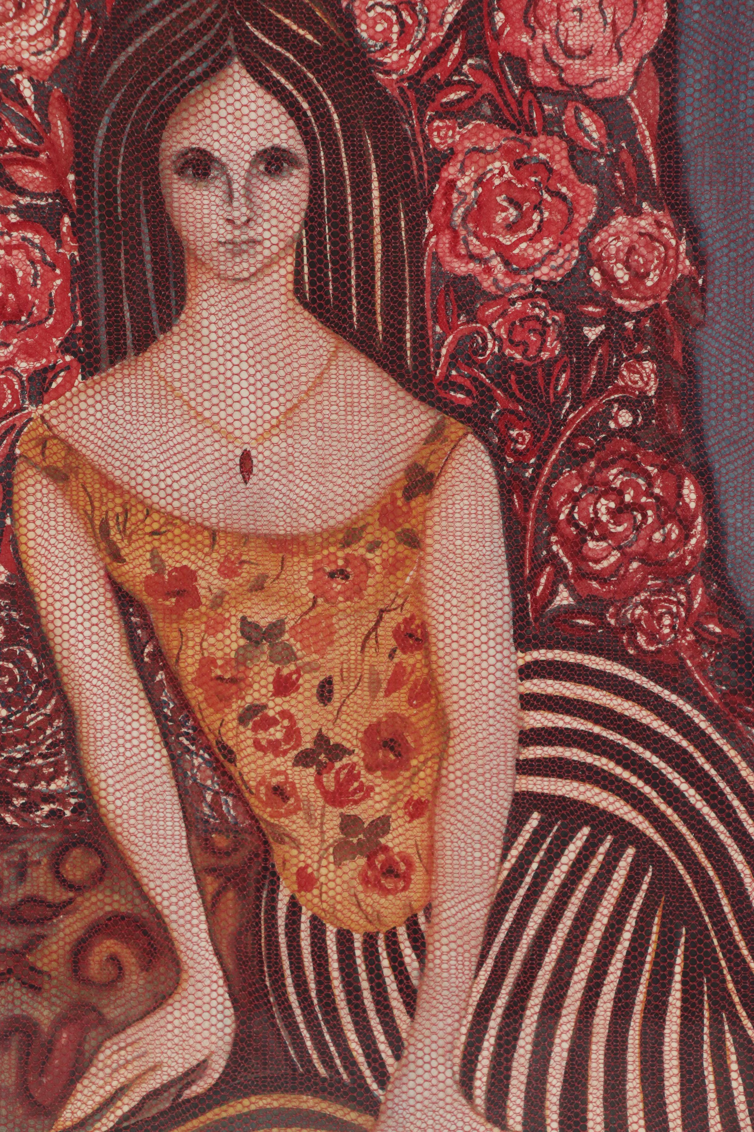 June Ruff Oil Portrait "Odalisque Veiled," 20th Century