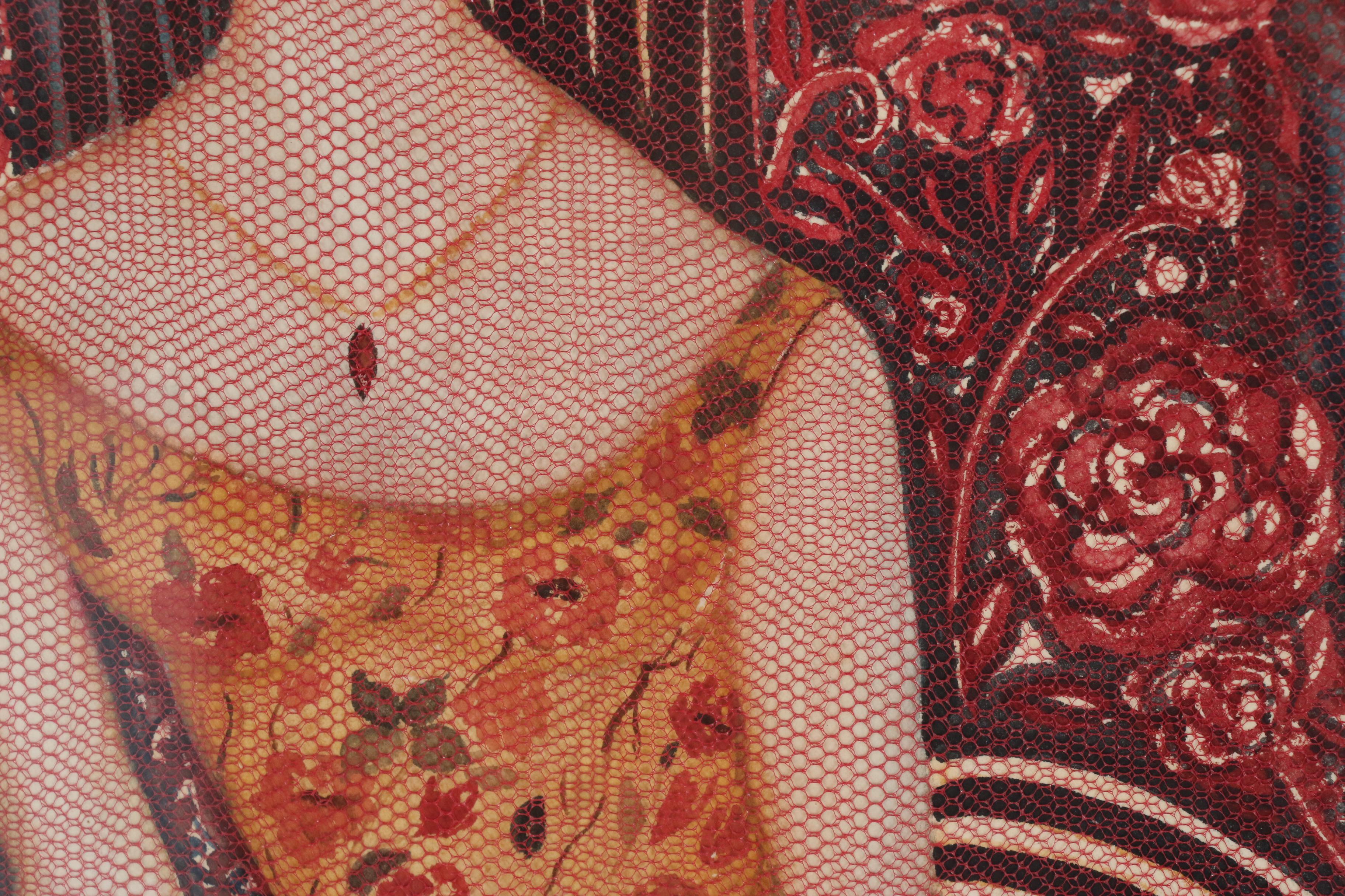 June Ruff Oil Portrait "Odalisque Veiled," 20th Century