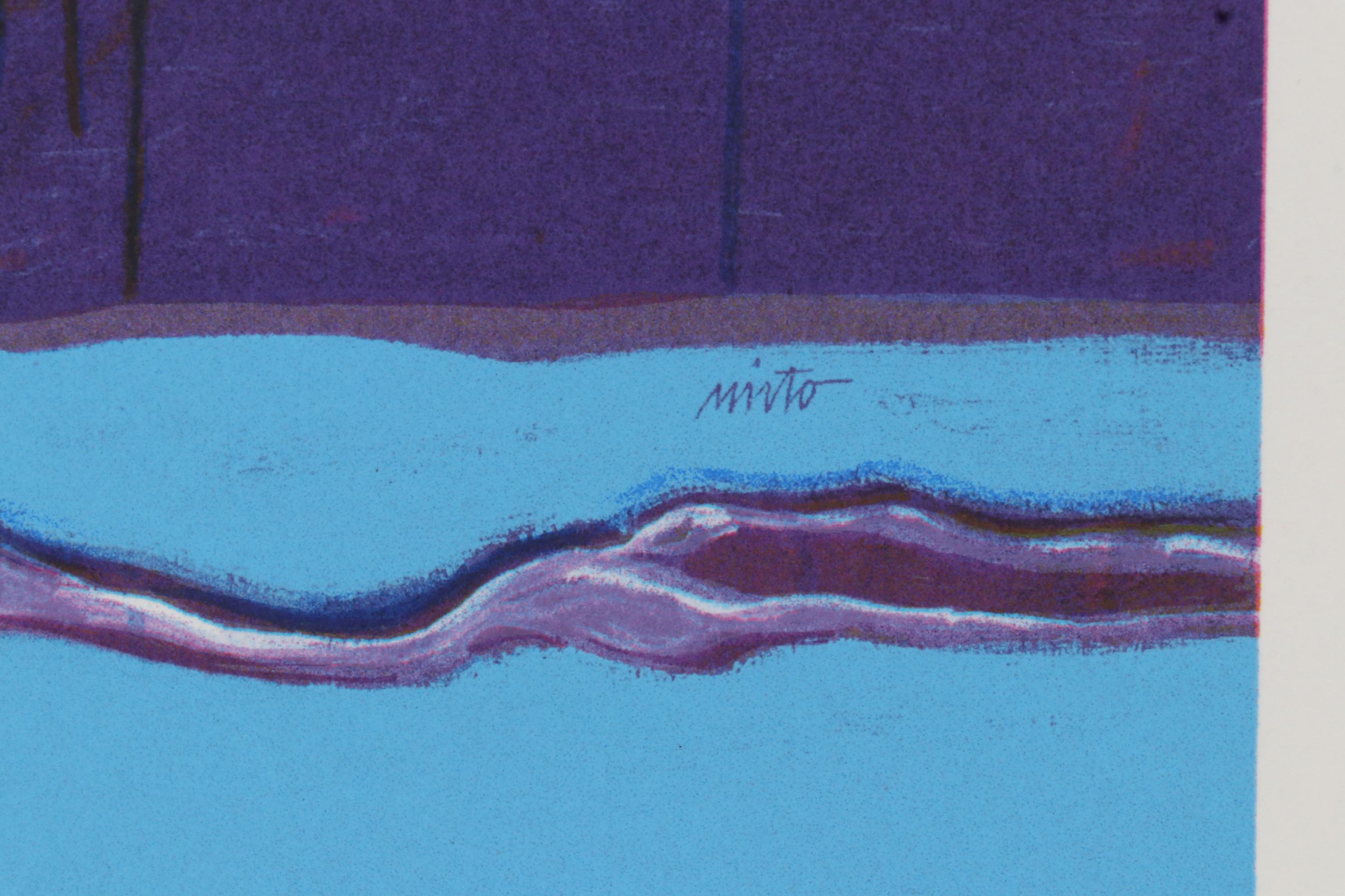 John Nieto Serigraph "Wolf Drinking Water by Moonlight", 1996