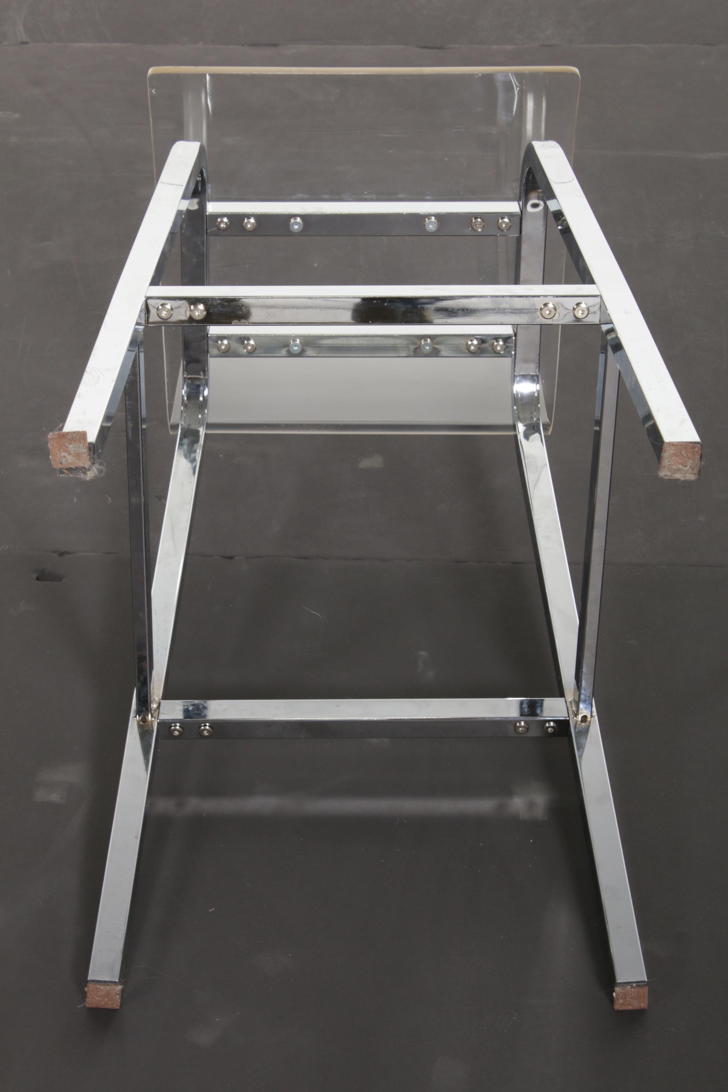 Four Acrylic and Chrome Modern Barstools