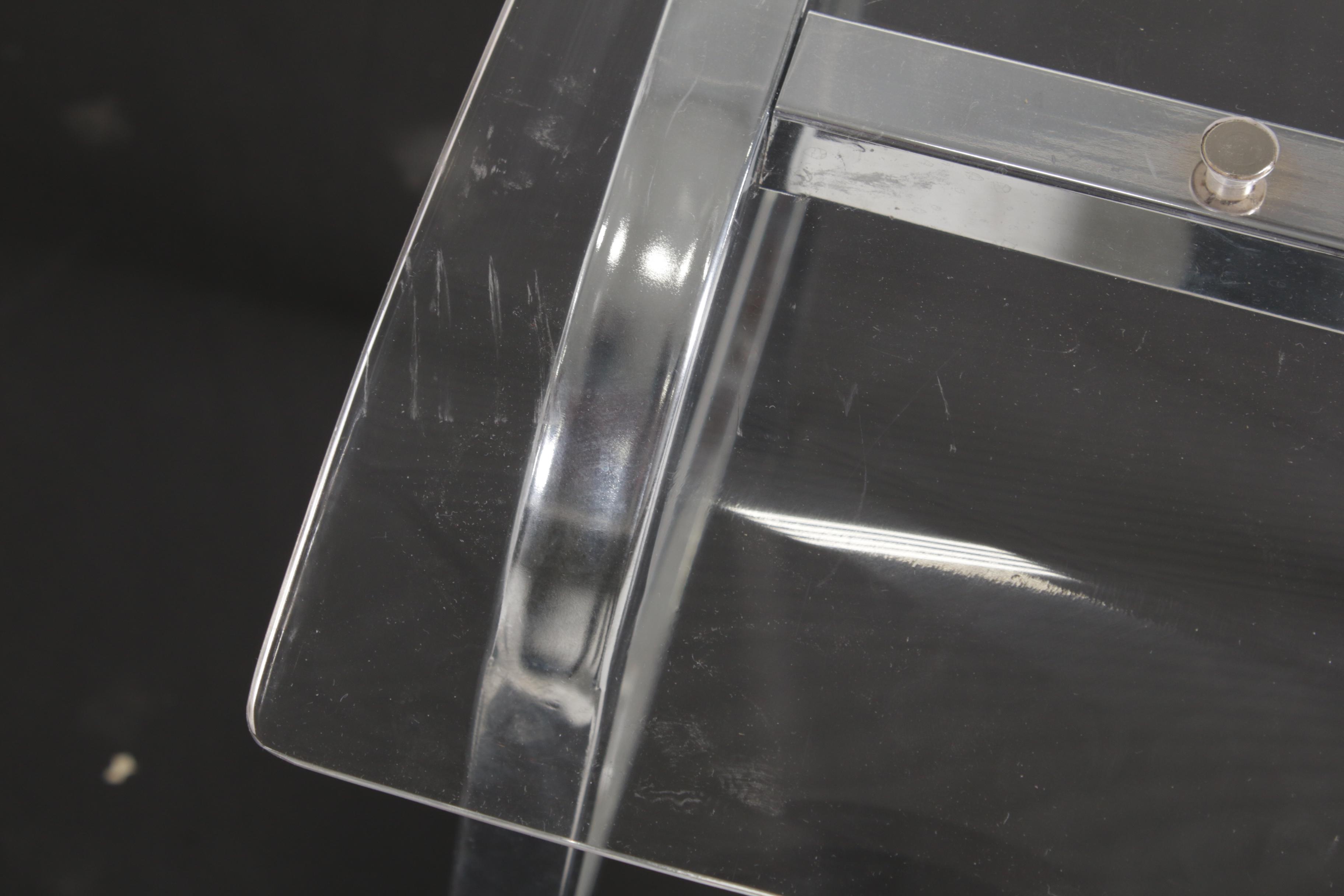 Four Acrylic and Chrome Modern Barstools